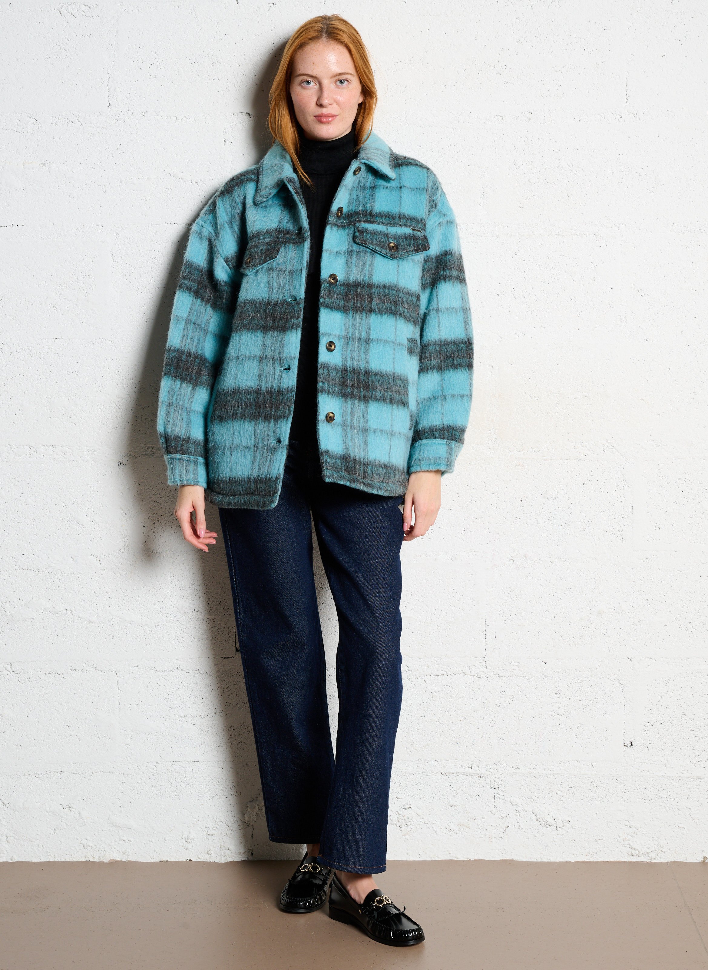 Manteau oversize col classique imprimé BILLABONG Bleu