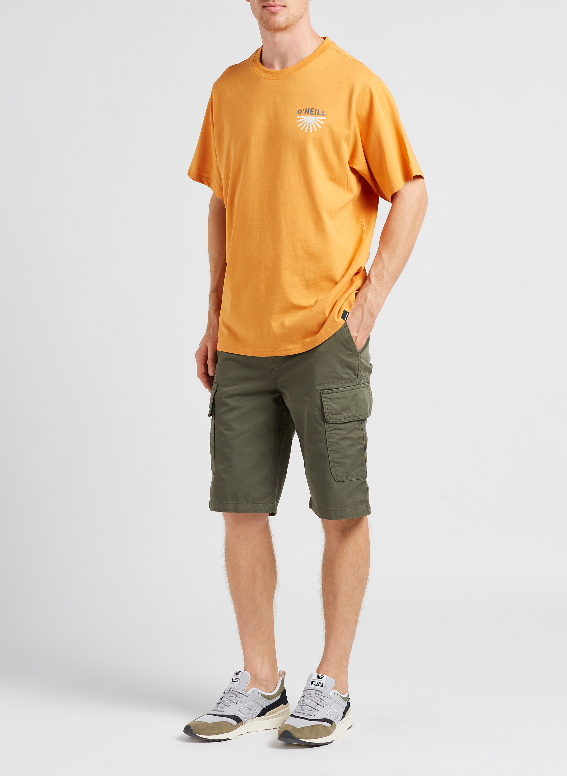 Regular-fit T-shirt van katoenmix O NEILL Oranje