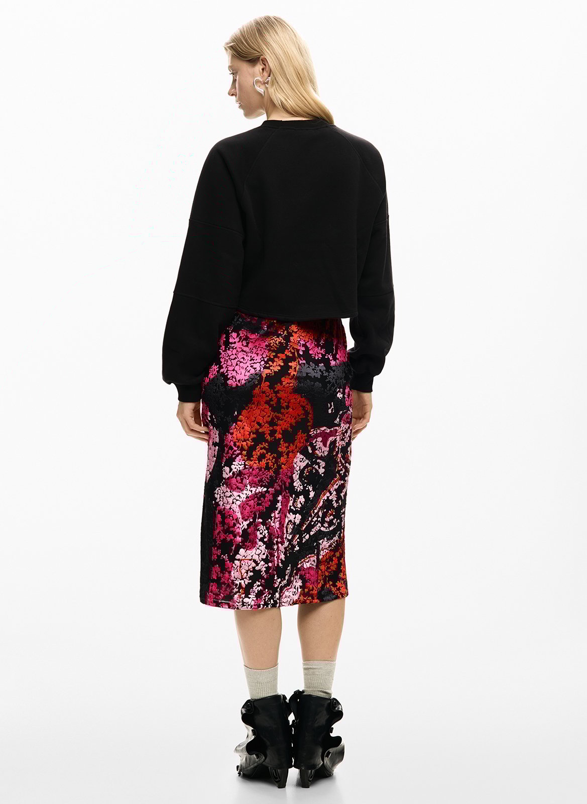 Midi-Kleid 2-in-1 mit Print DESIGUAL Schwarz