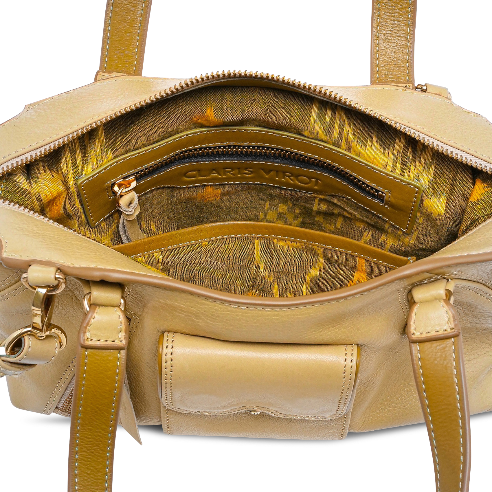 Sac porté épaule en cuir CLARIS VIROT Beige