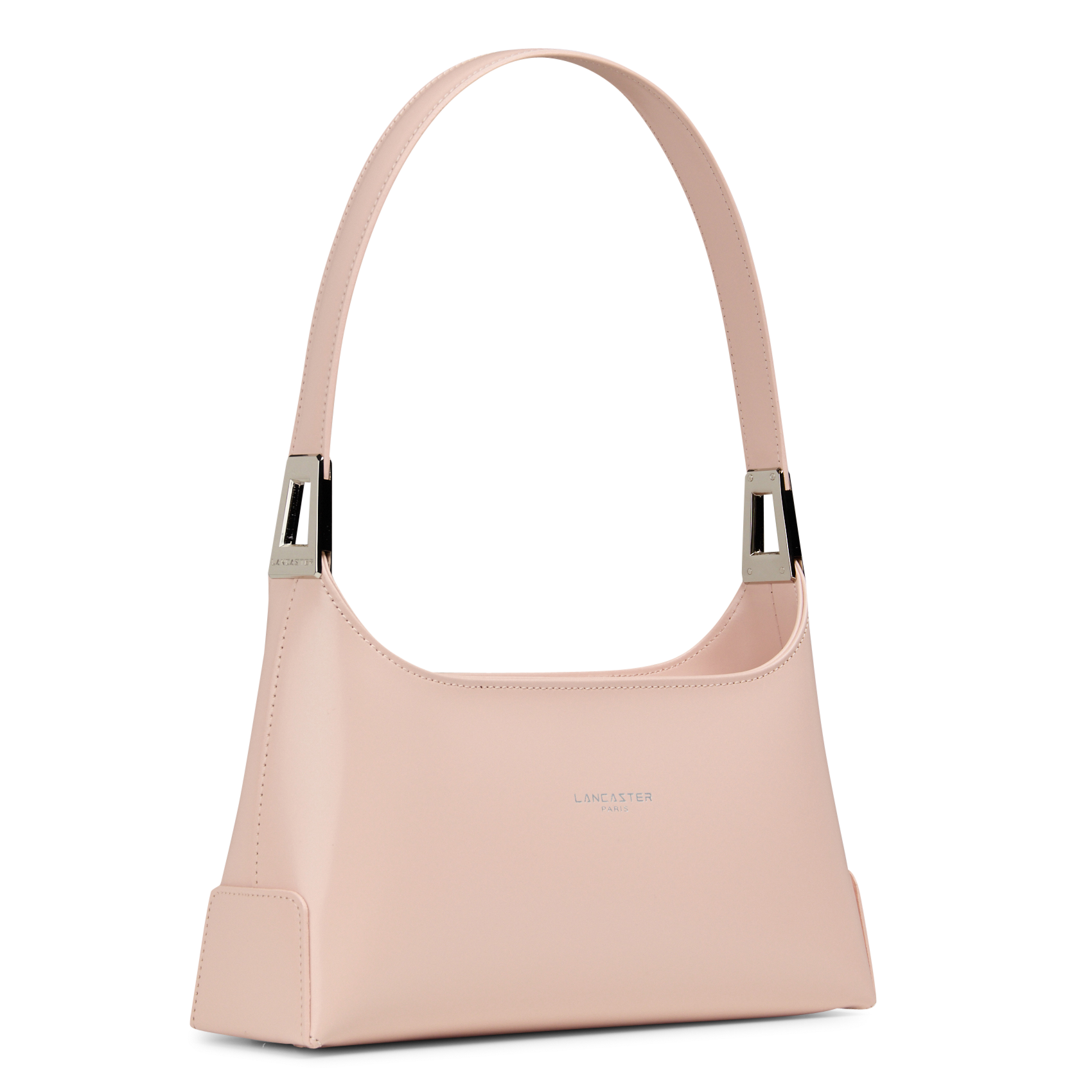 Zipped leather baguette bag LANCASTER PARIS Pink