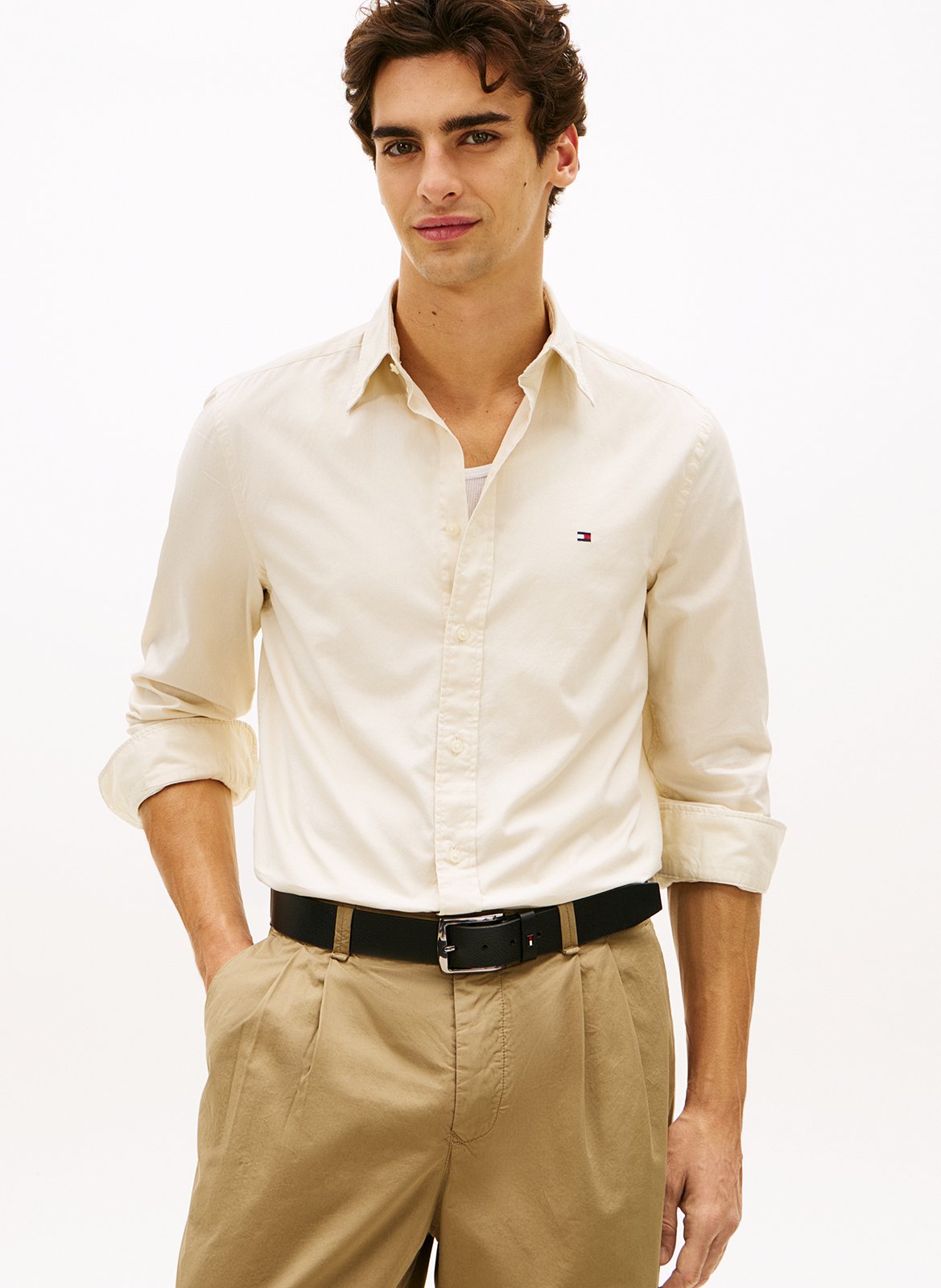 Cotton shirt with classic collar TOMMY HILFIGER