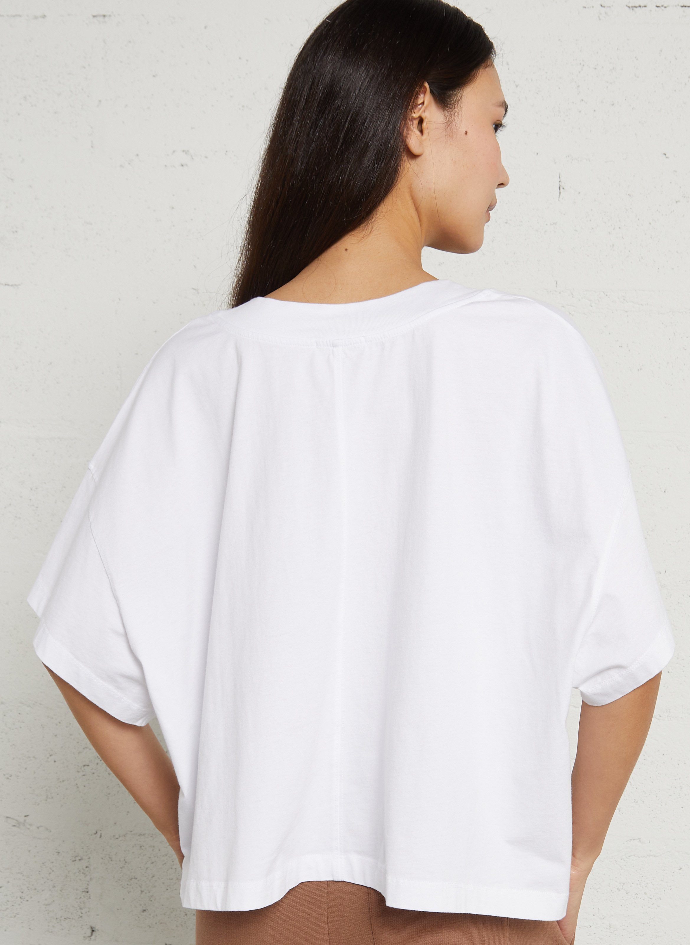 Oversized, katoenen T-shirt met ronde hals AMERICAN VINTAGE Wit