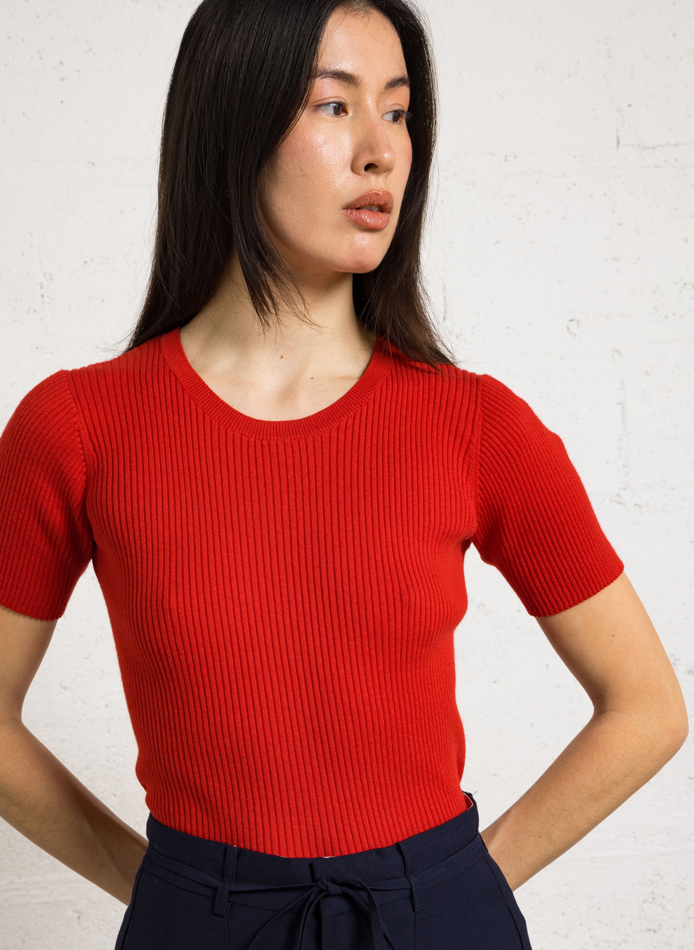 Pull moulant en coton mélangé HARTFORD Rouge