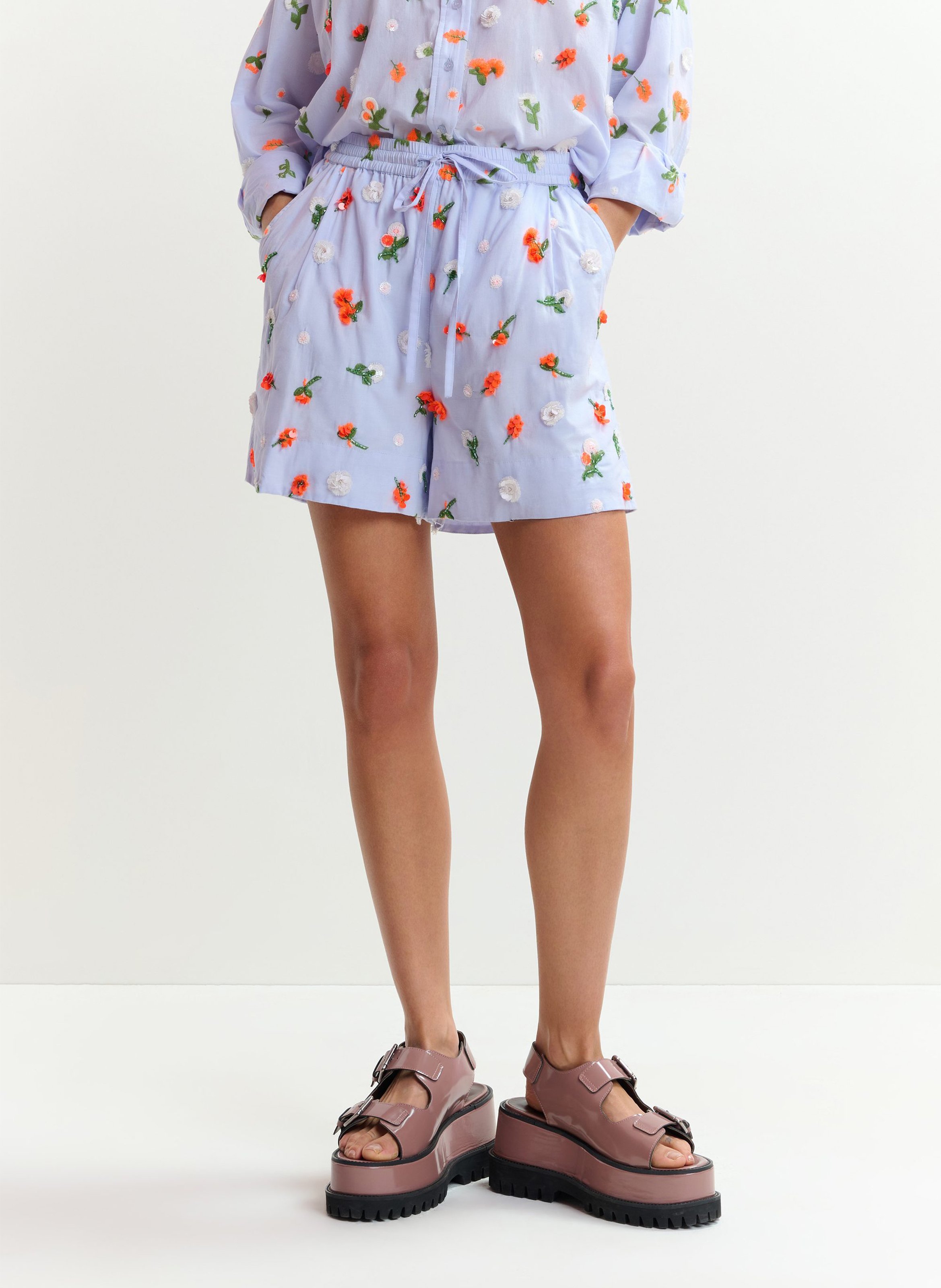 Recht, katoenen short ESSENTIEL ANTWERP Blauw