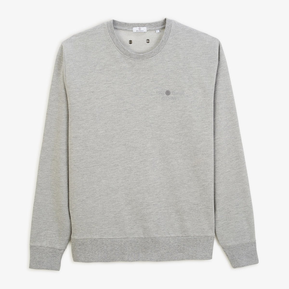 Round neck sweatshirt in old dye cotton SERGE BLANCO Grey
