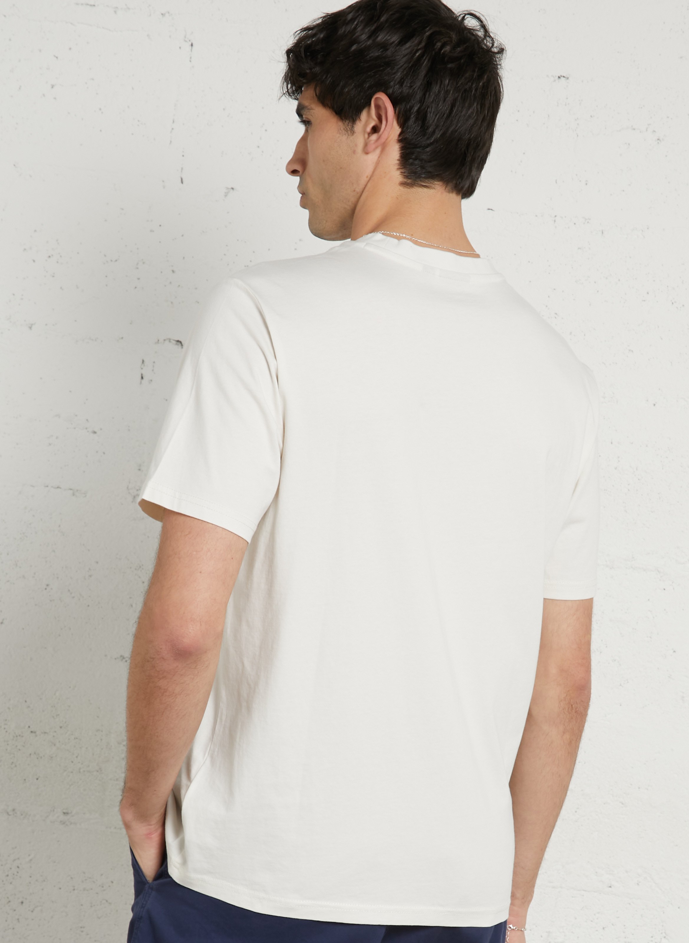 Tee-shirt droit col rond sérigraphié en coton NAPAPIJRI Blanc