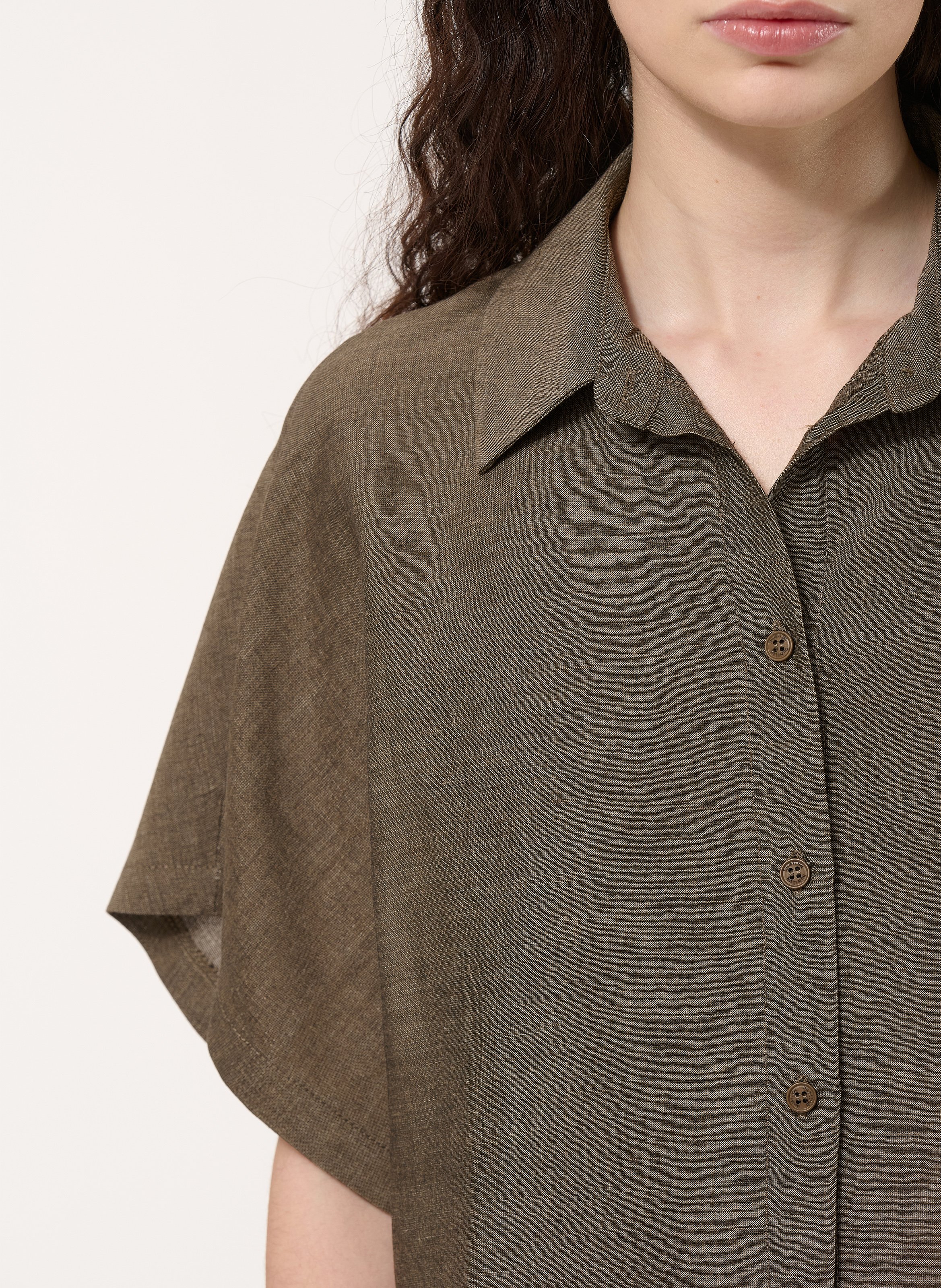 Chemise ample col classique  HUMILITY Marron