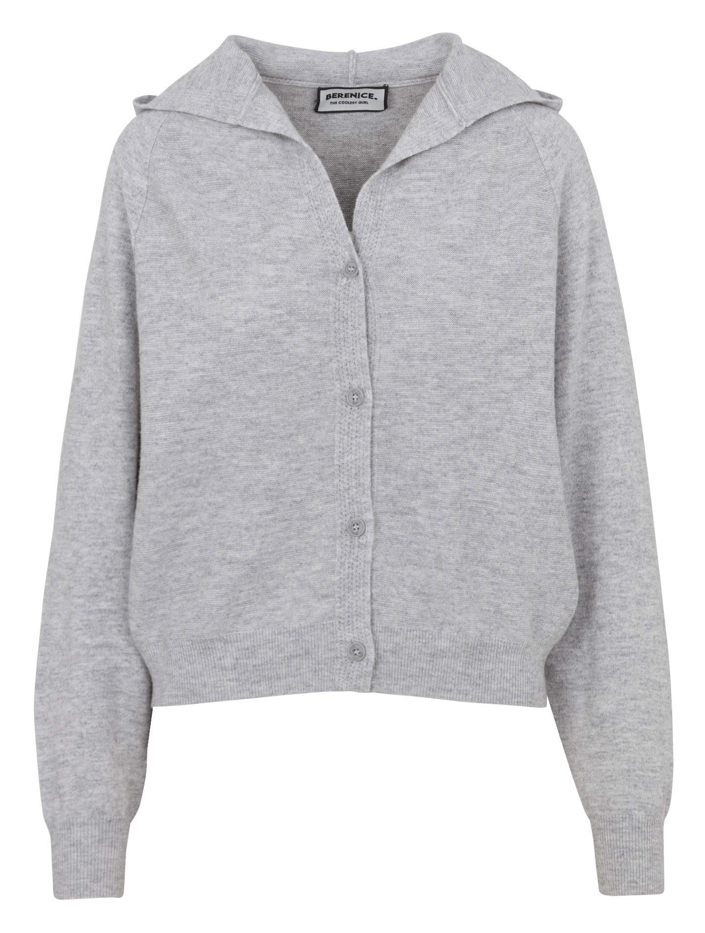 Short Oversized Wool Hooded Vest BERENICE Grey