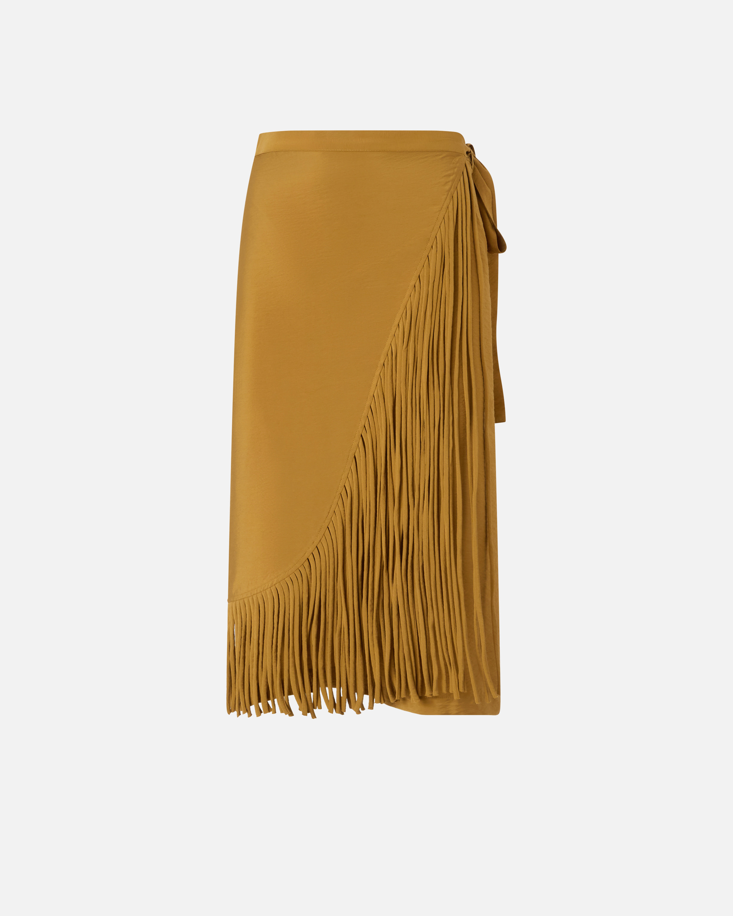 Medium length wrap skirt with fringes PINKO Orange
