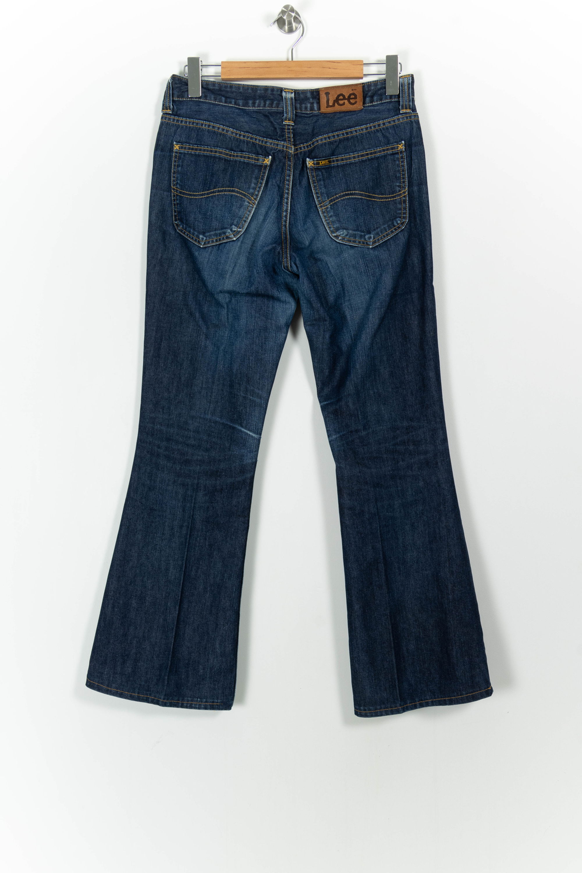 Cropped slim jeans with studs LEE - Seconde Main Blue