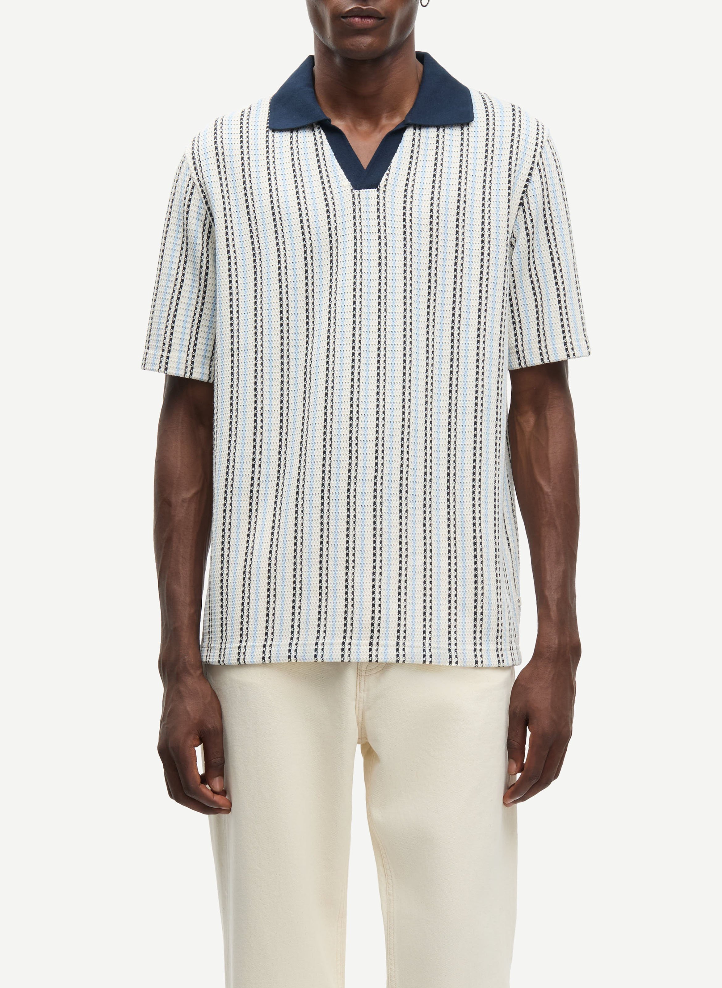 Striped polo shirt SAMSOE SAMSOE Blue
