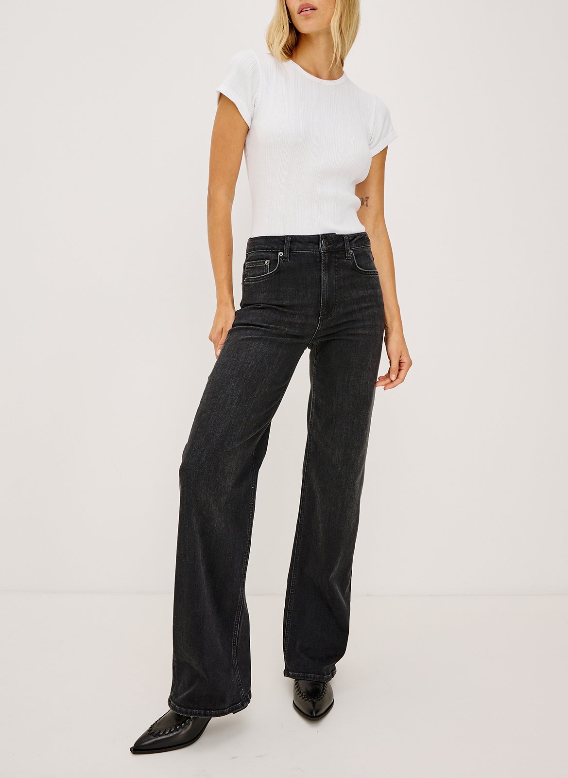 Cotton-blend flared jeans RAILS Black