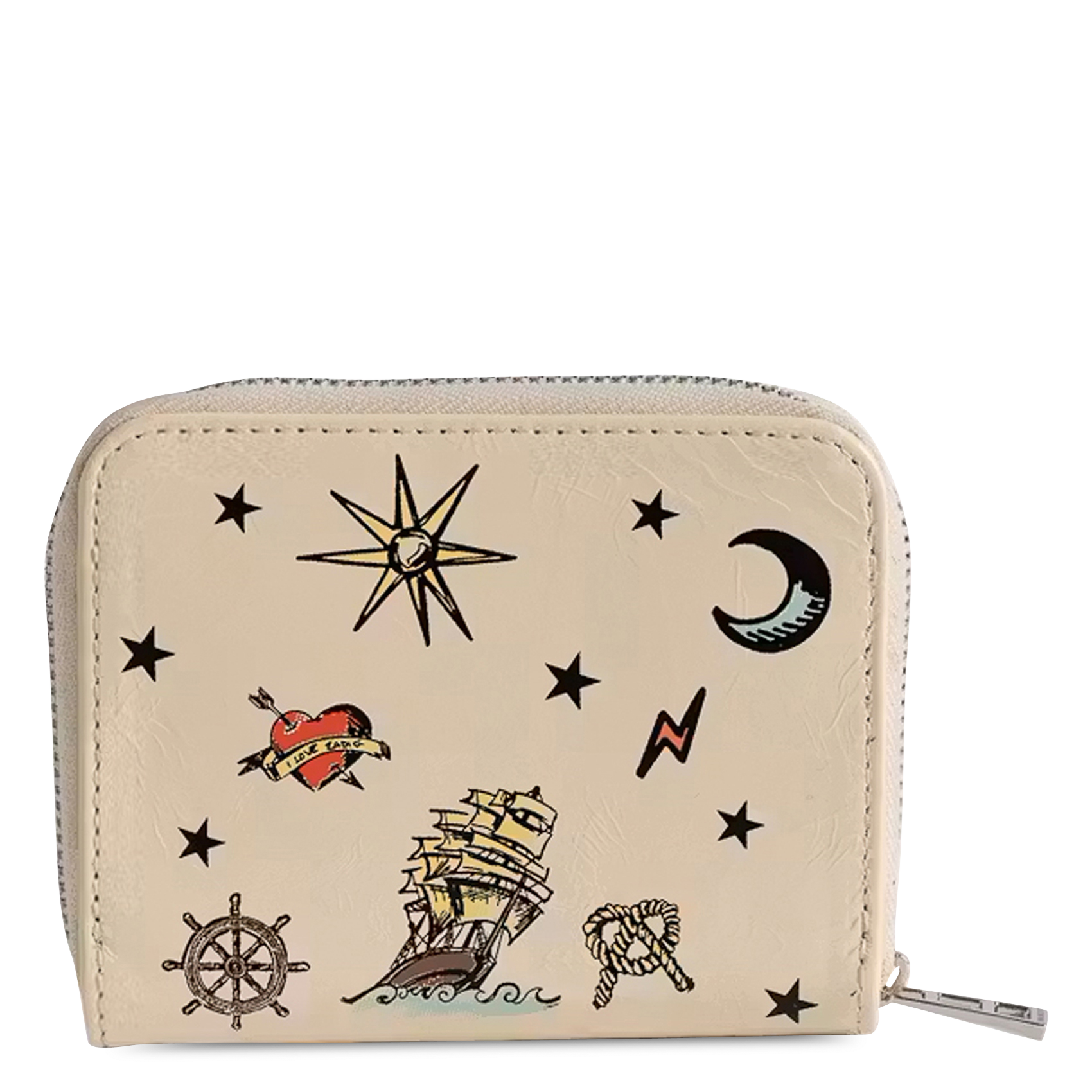 Portemonnaie aus Leder mit Print ZADIG&VOLTAIRE Weiss
