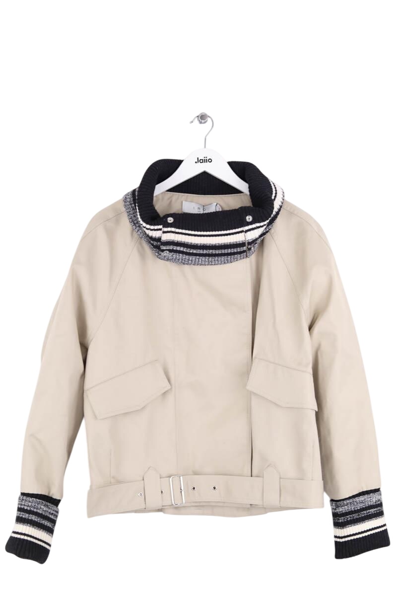 Regular-fit organic cotton jacket with sherpa collar IRO - Seconde Main Beige