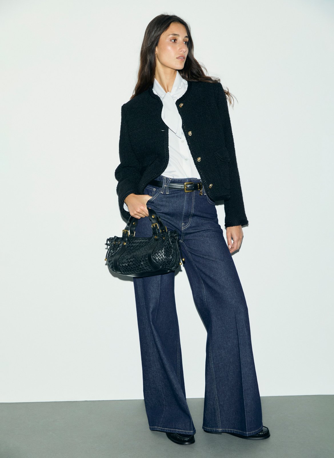 Wide-leg cotton-blend jeans GERARD DAREL Blue