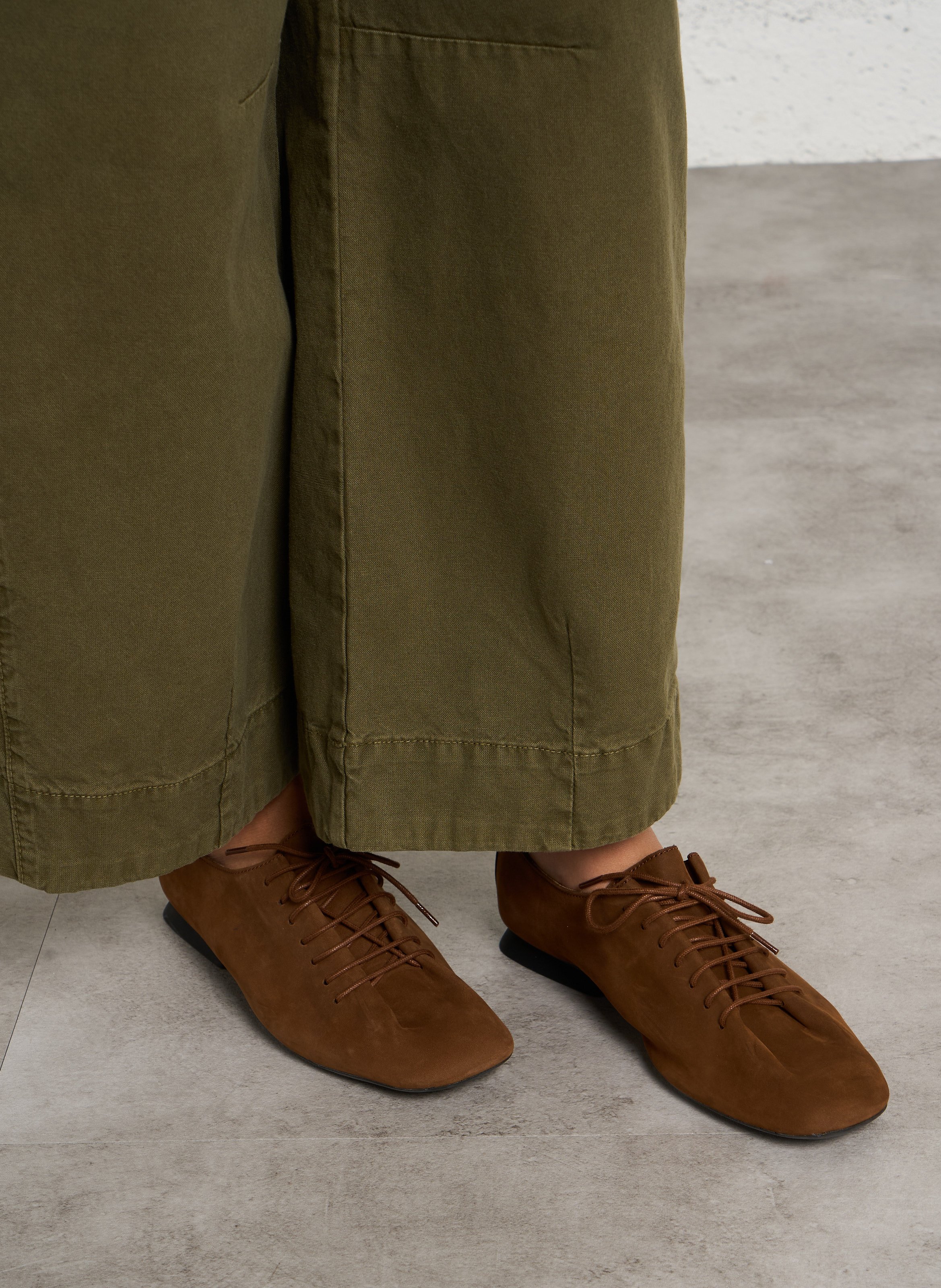 Flache Schnürschuhe aus Leder CAMPER Braun