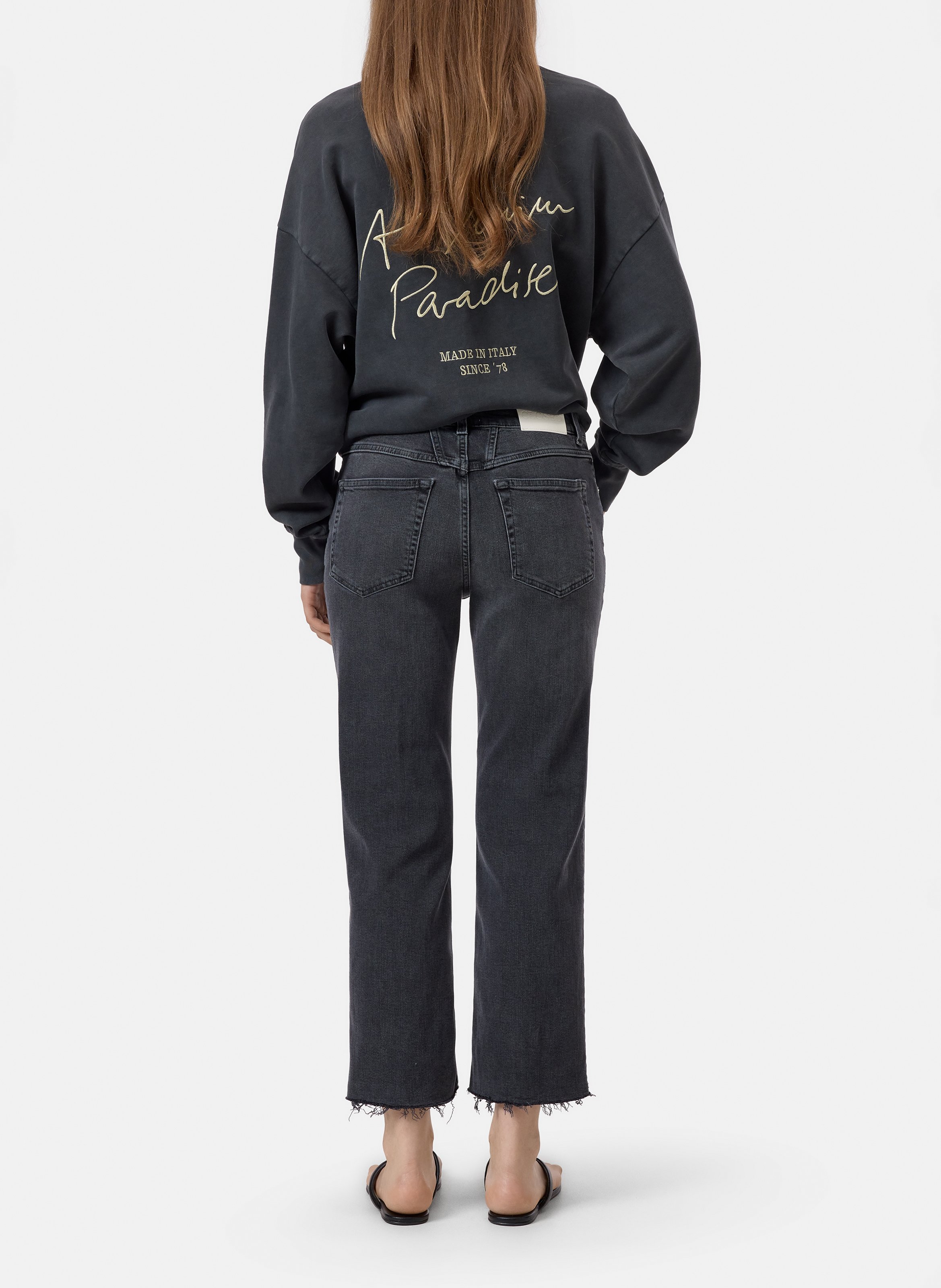 Jean cropped en coton mélangé CLOSED Gris