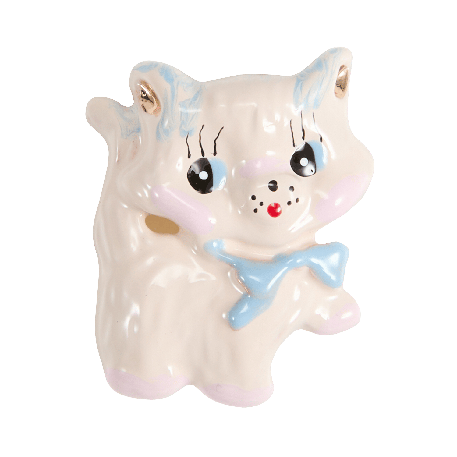 Enamel Cat Brooch DES PETITS HAUTS Golden