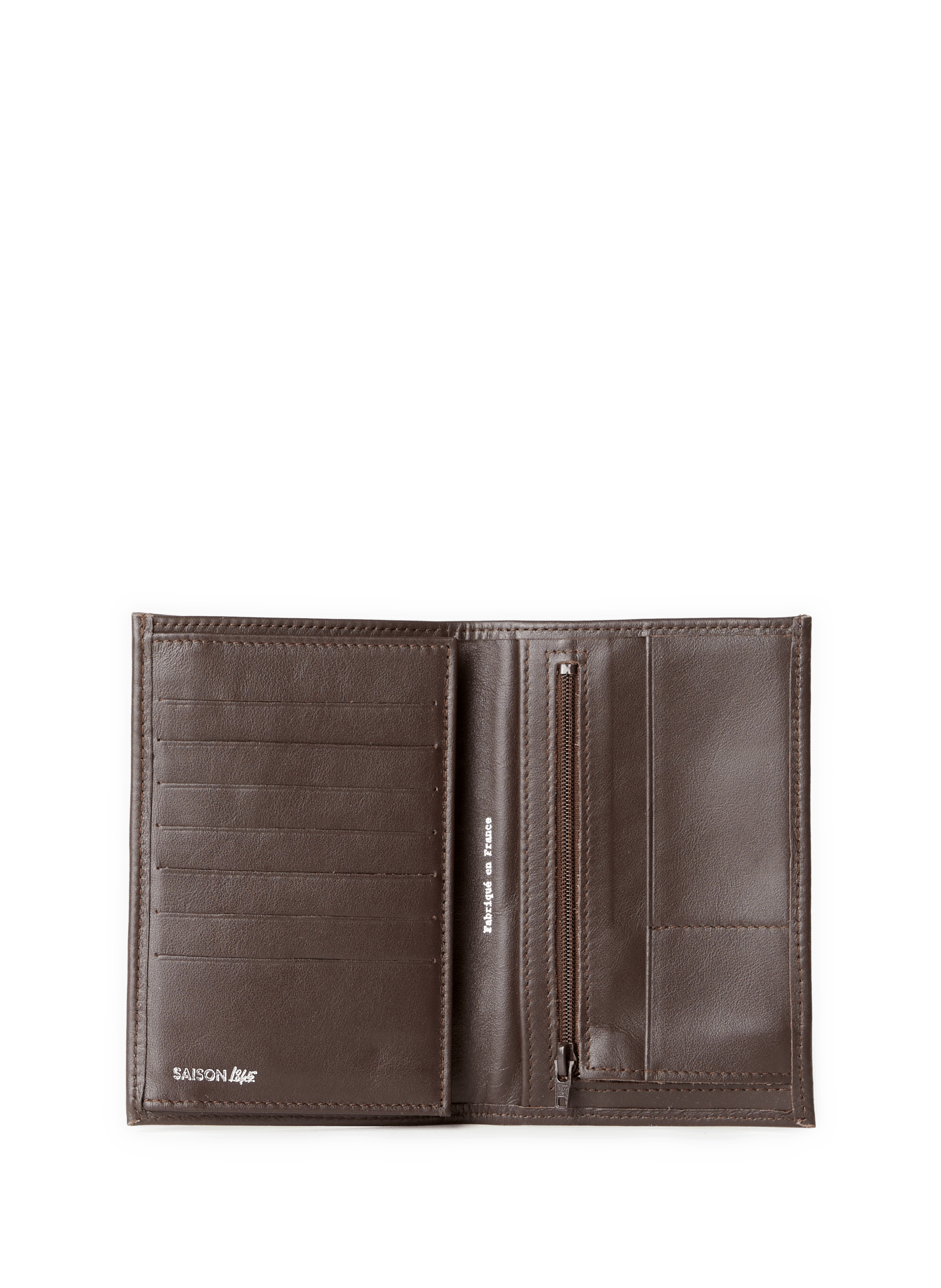 Leather wallet small fra 786 v gd pf flap + small zip SAISON 1865 Brown