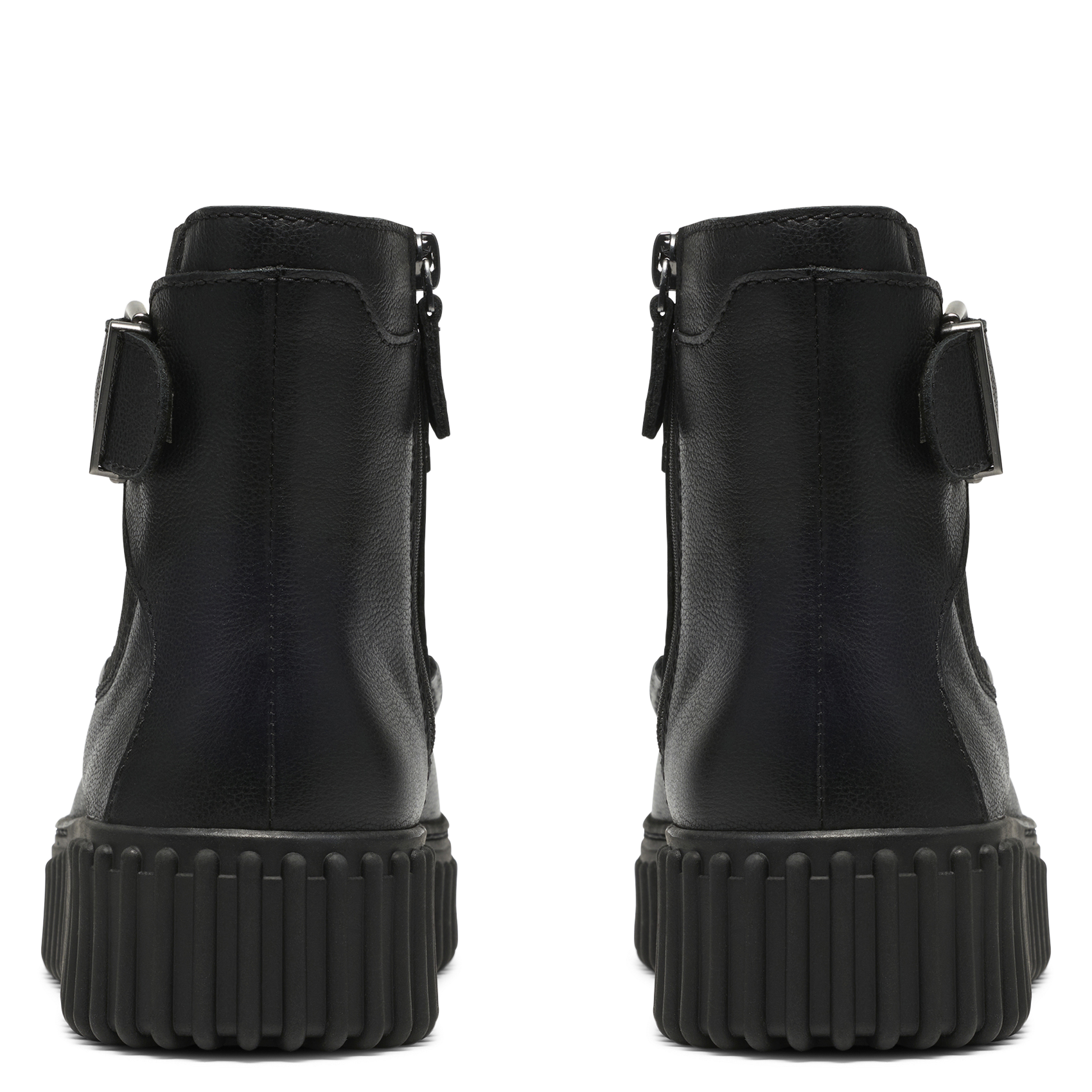 Buckled leather mid-calf boots CLARKS Black