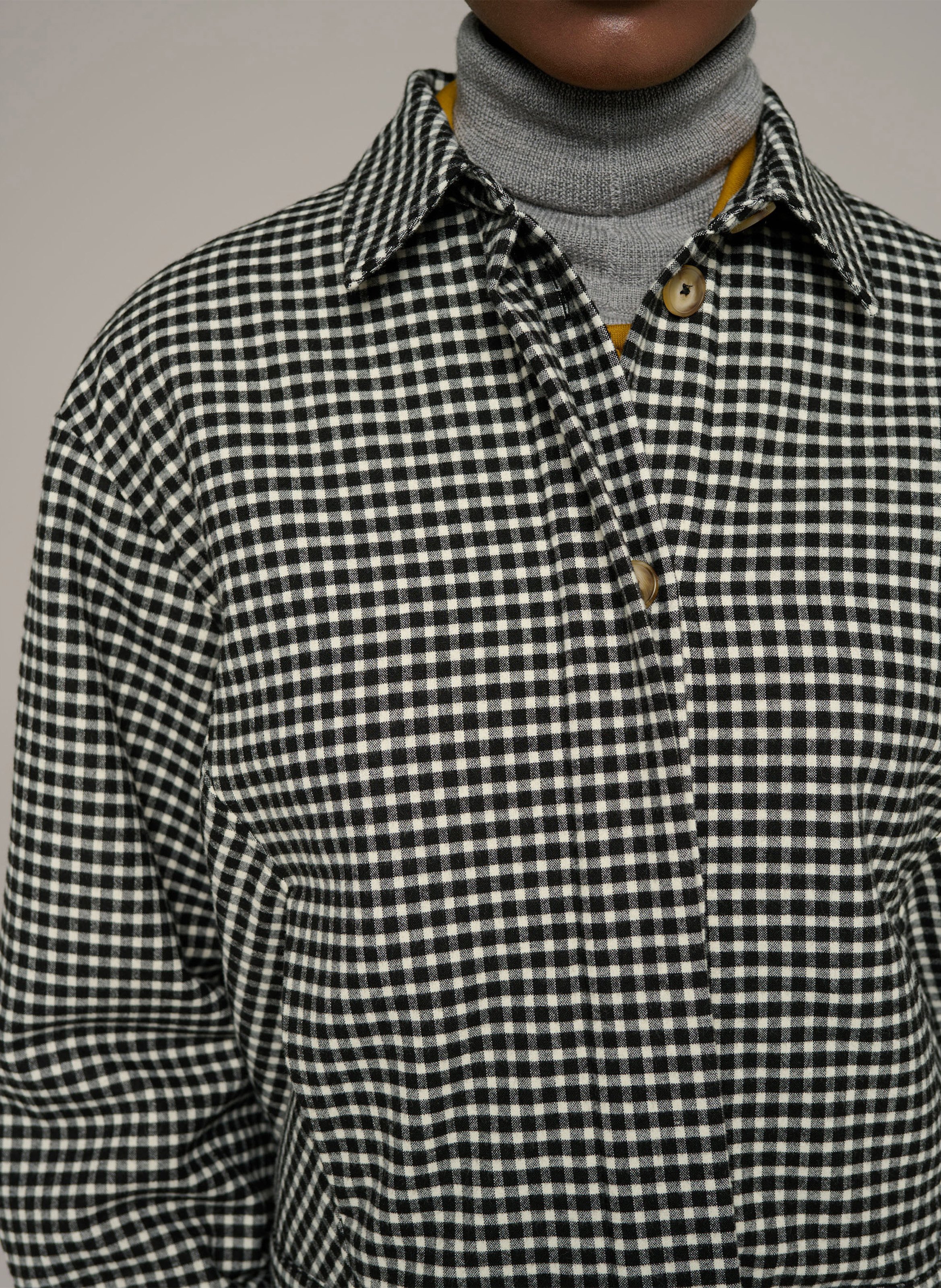 Veste droite boutonnée à motifs COTELAC ACOTE Noir