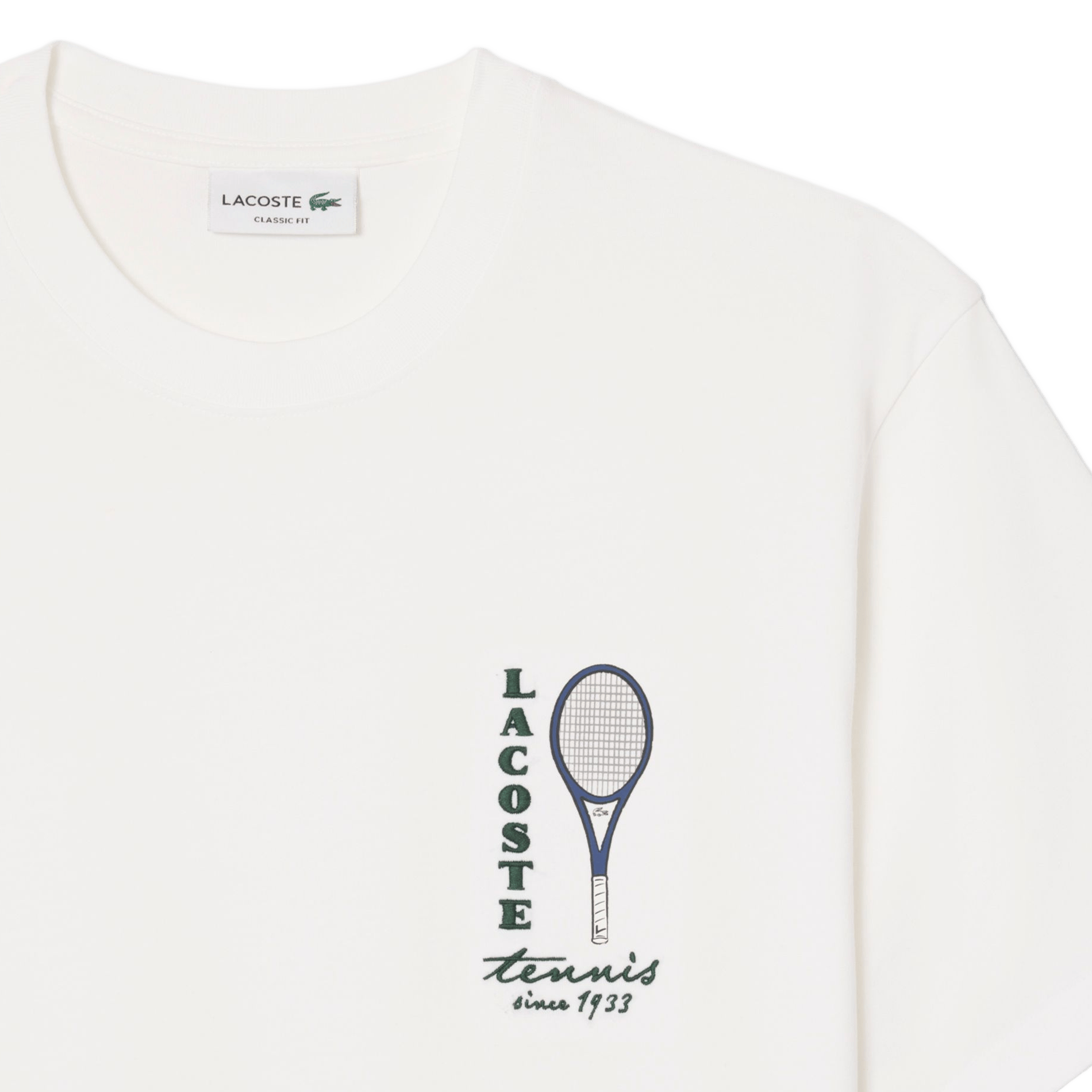 Besticktes Baumwoll-T-Shirt LACOSTE Weiss