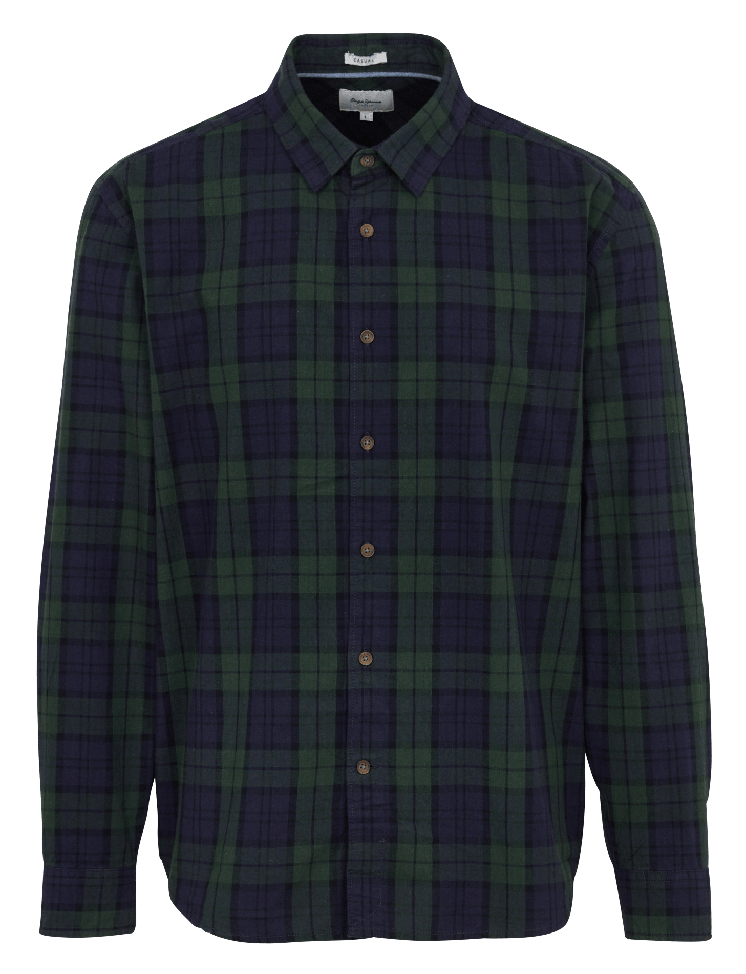 Rechte blouse met ruitjes van katoen PEPE JEANS Groen