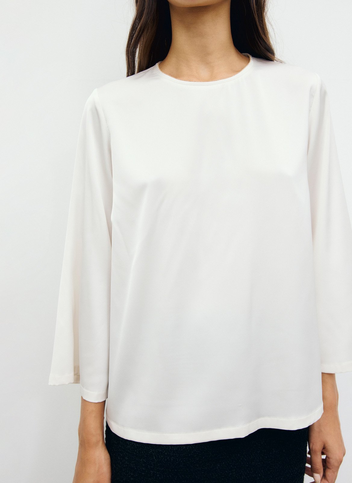 Blouse droite manches 3/4 unie GERARD DAREL Beige
