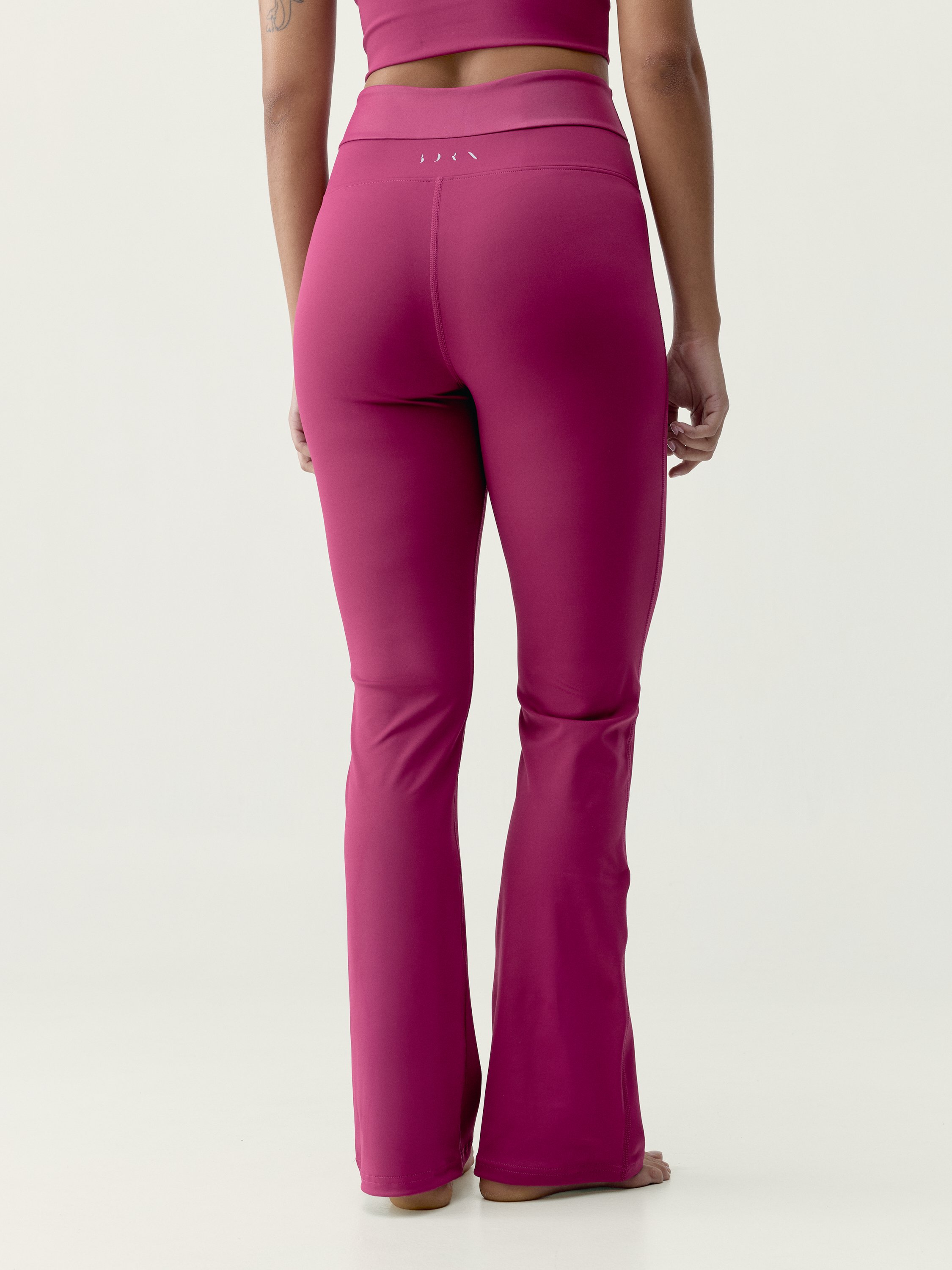 Women's Kaia sports leggings with extra high waist and flare cut BORN Red