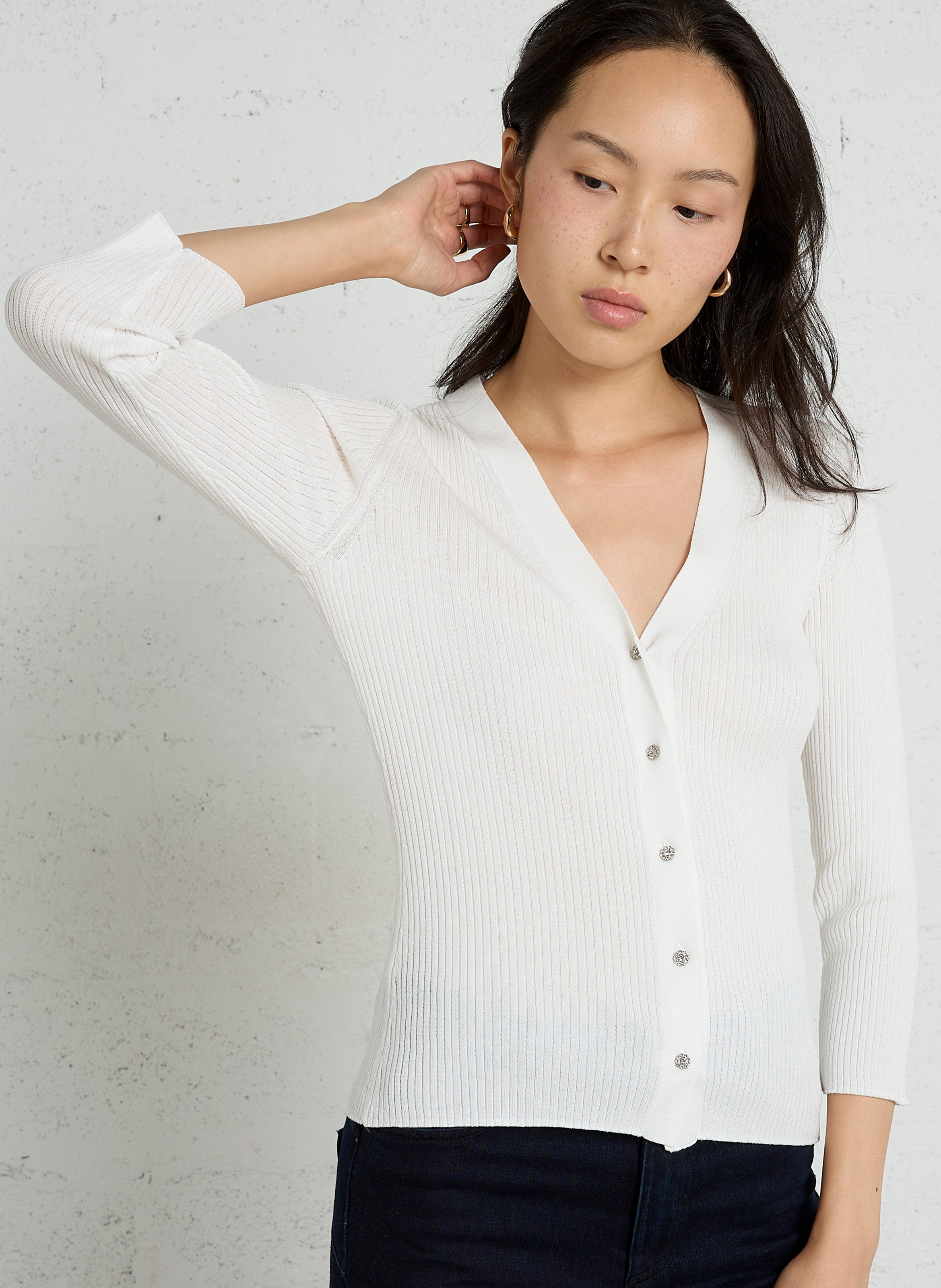 V-Ausschnitt Strickjacke mit Knöpfen IKKS