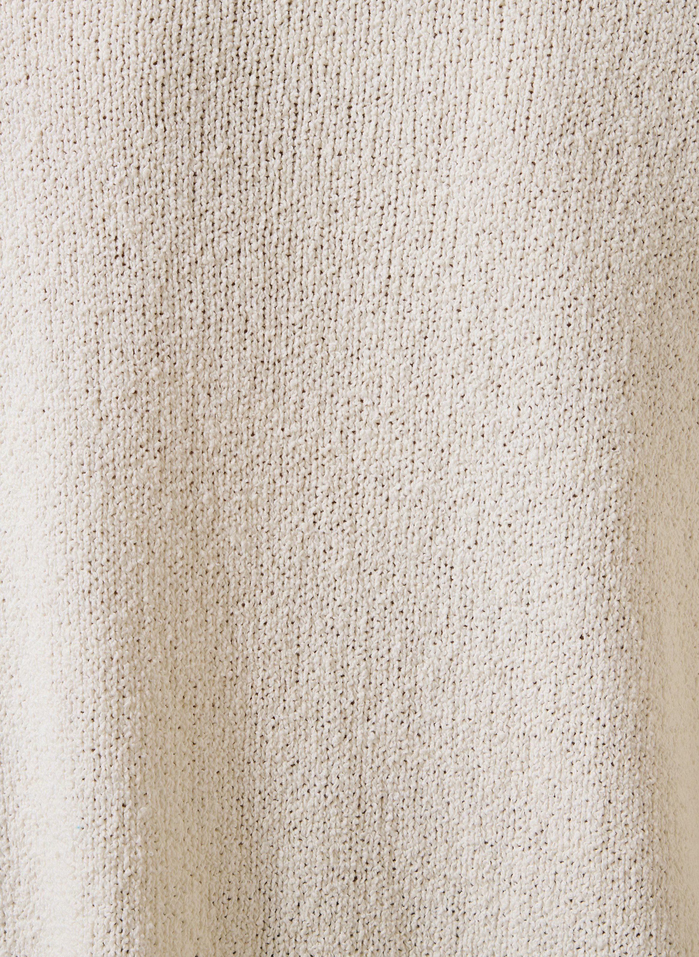 Oversized V-hals trui van gerecycled katoenmix LA FEE MARABOUTEE Wit