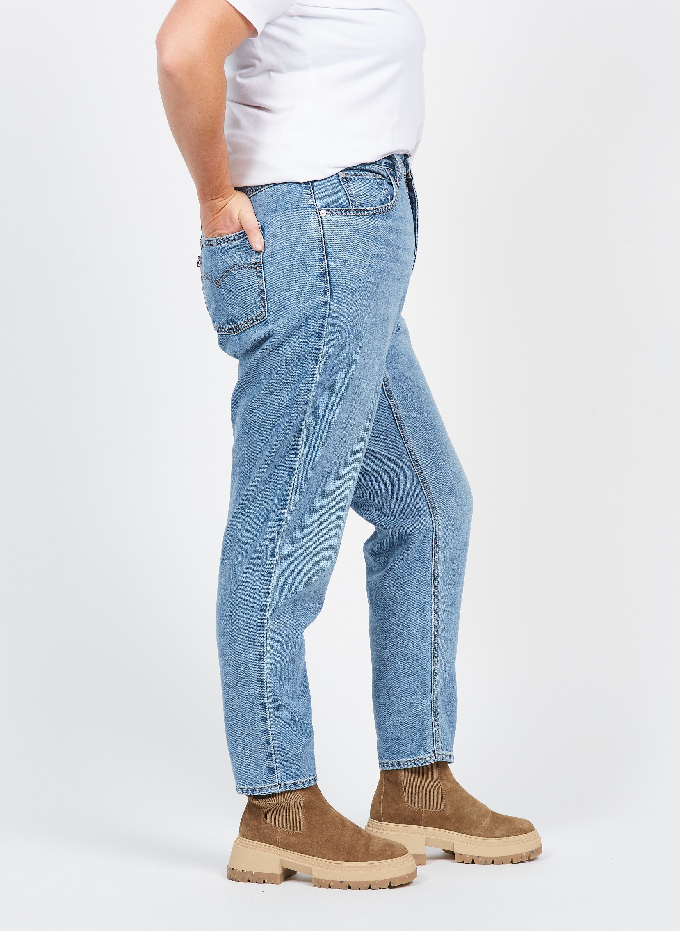 Jean mom-fit en coton  LEVI'S Jean Délavé