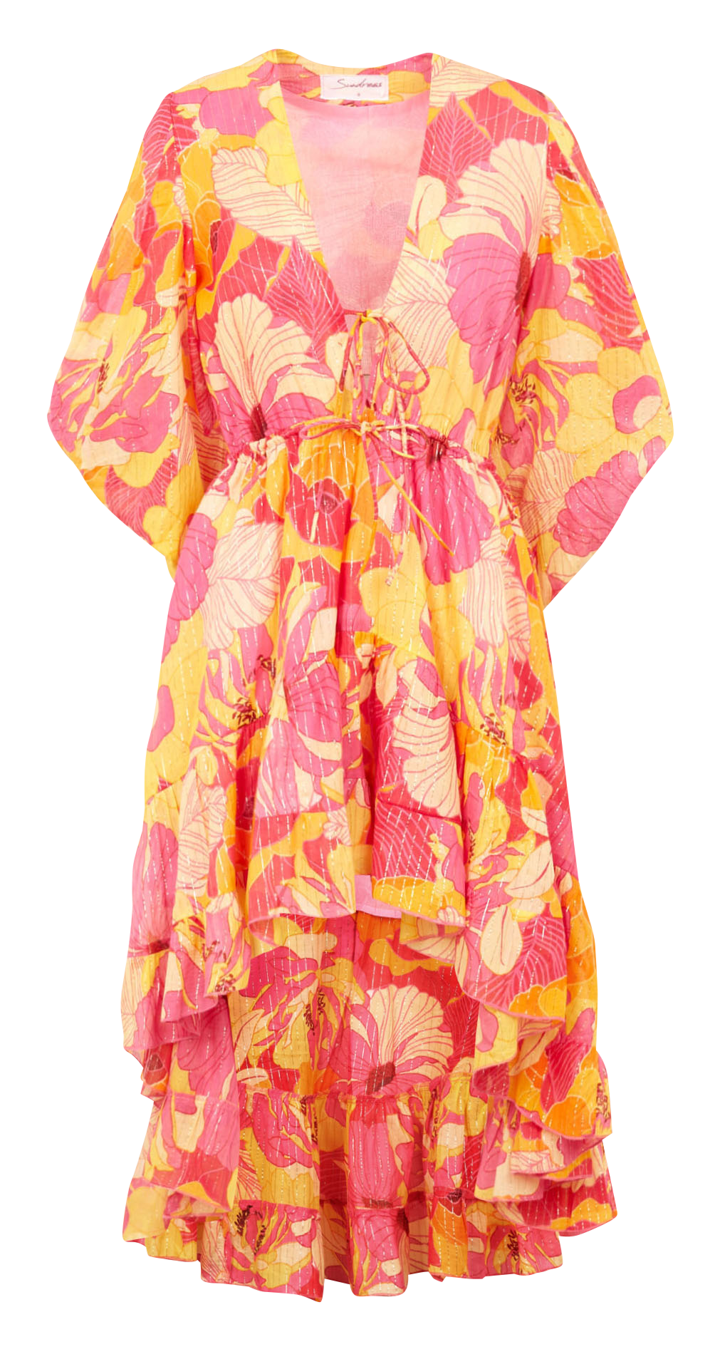 Printed asymmetric V-neck dress SUNDRESS Multicolored