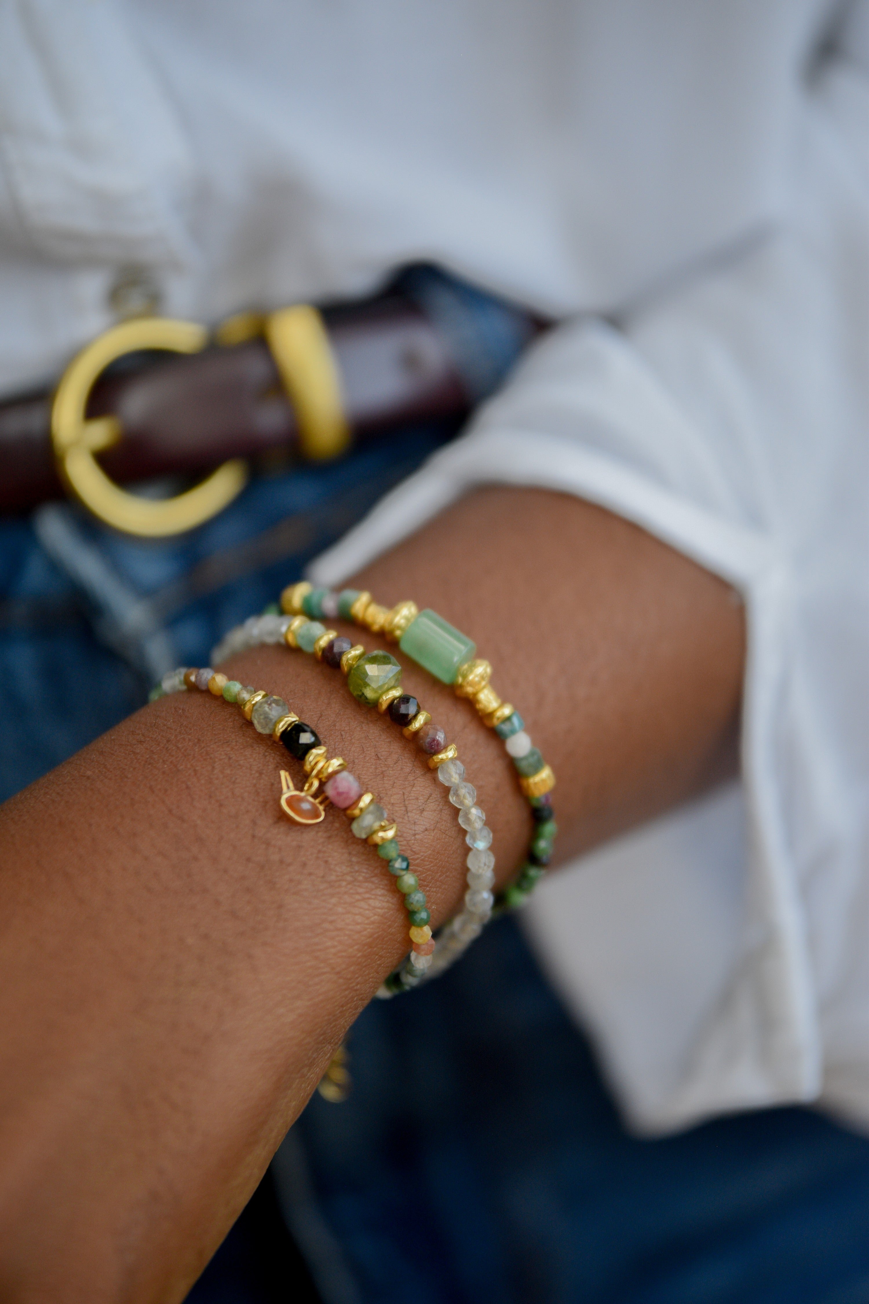 Ruby zoisite and aventurine bracelet GINANDGER Blue