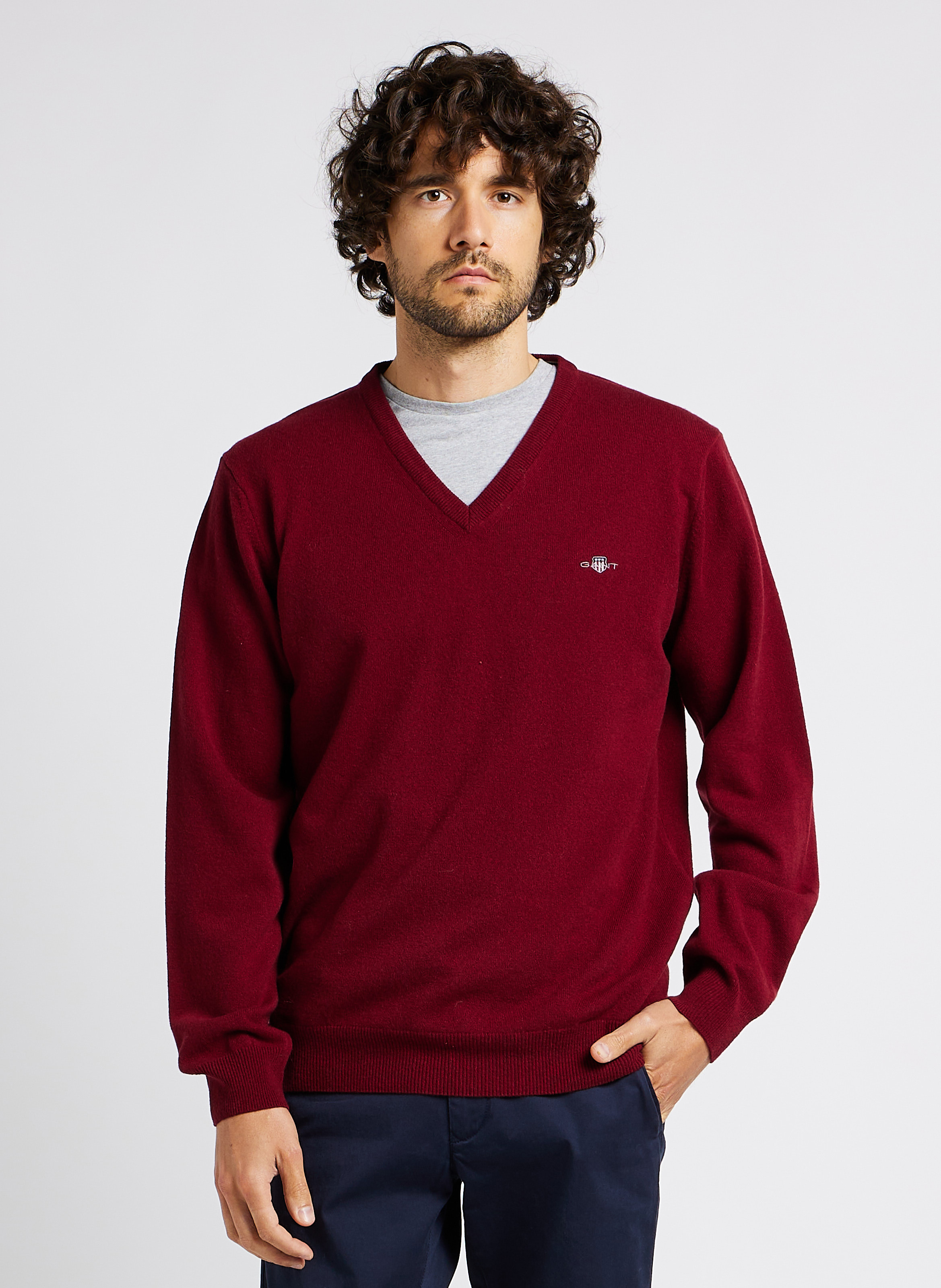 Maglia Con Scollo A V In Finissima Lana D’agnello