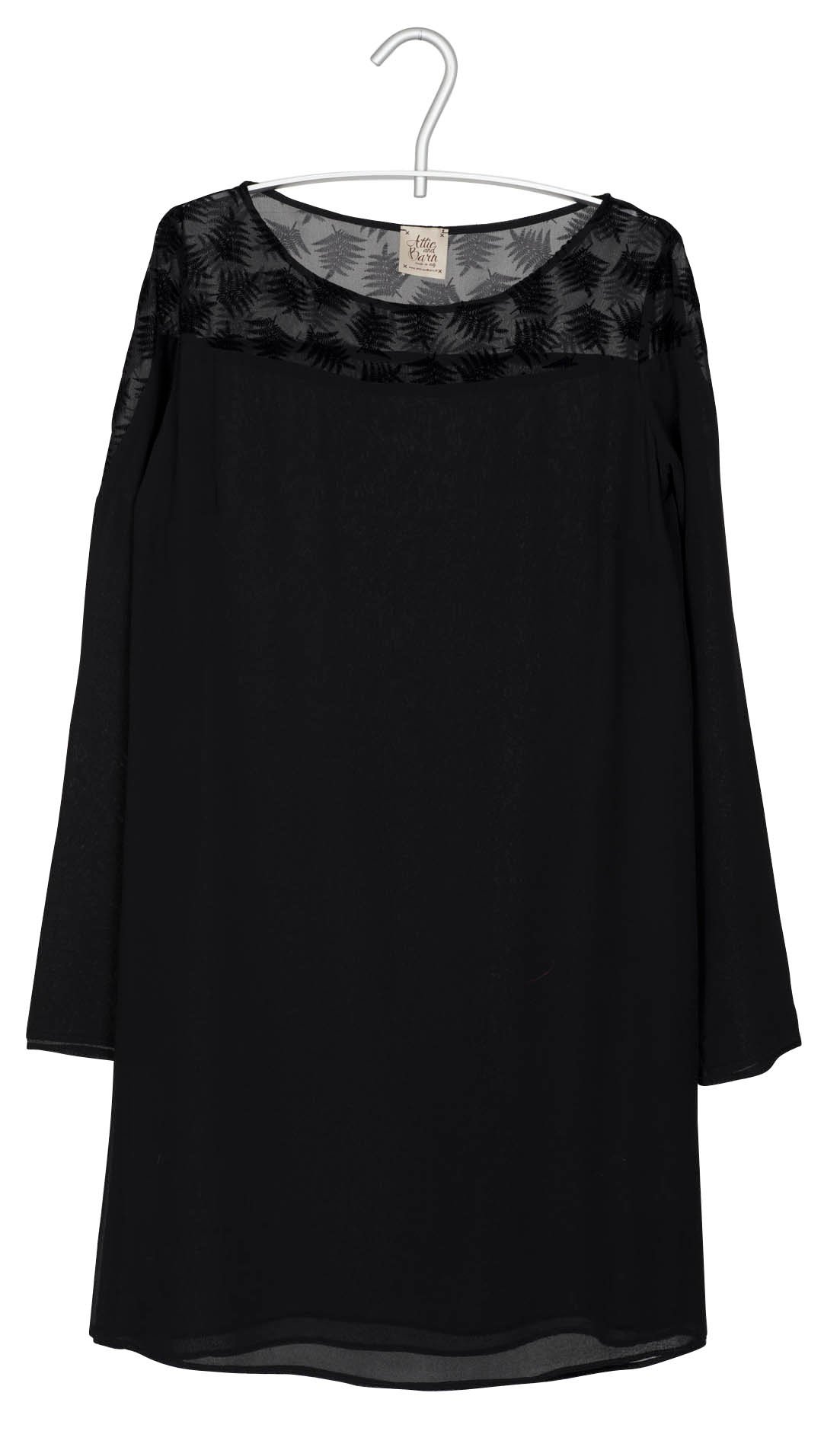Robe droite en soie ATTIC AND BARN Noir
