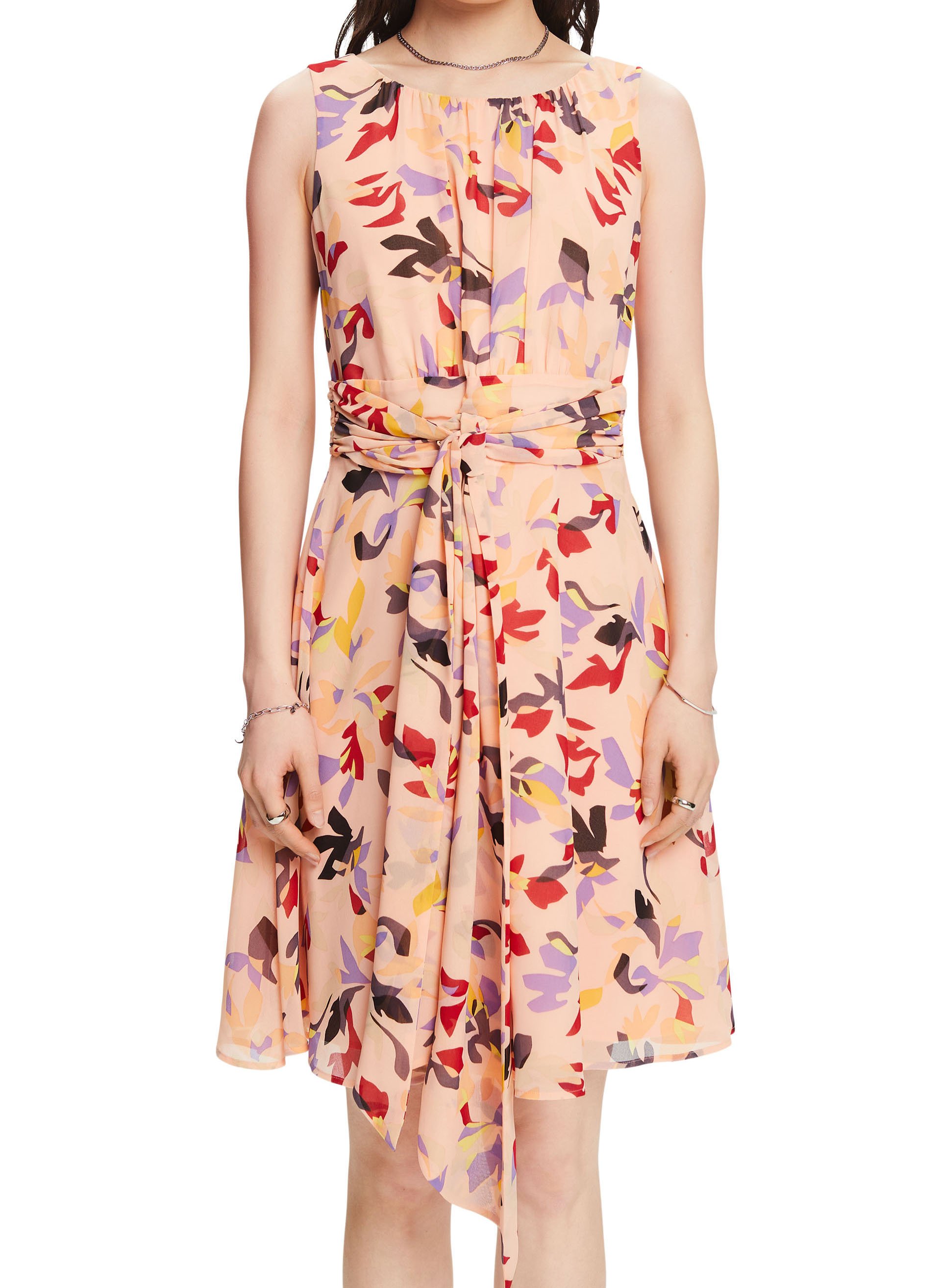 Short fitted printed dress ESPRIT Orange