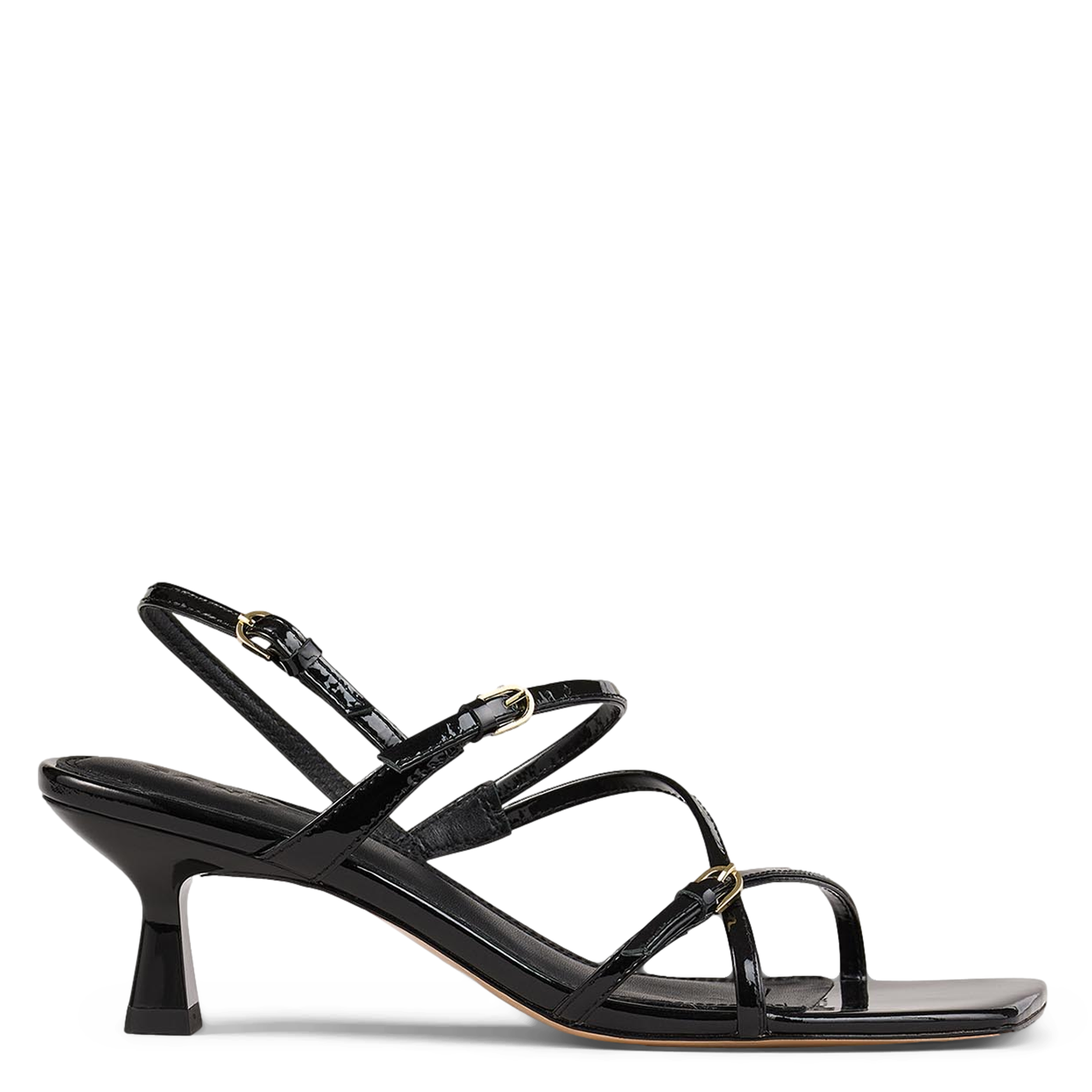 Sandales à talons en cuir vernis SANDRO Noir