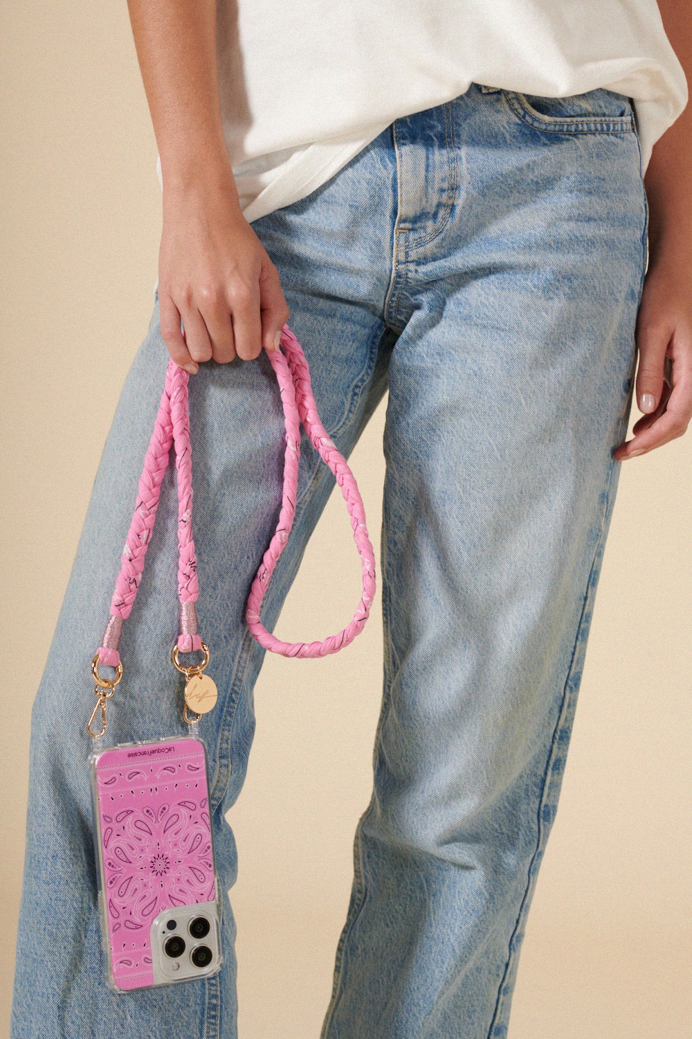 Bandana phone cord Pink