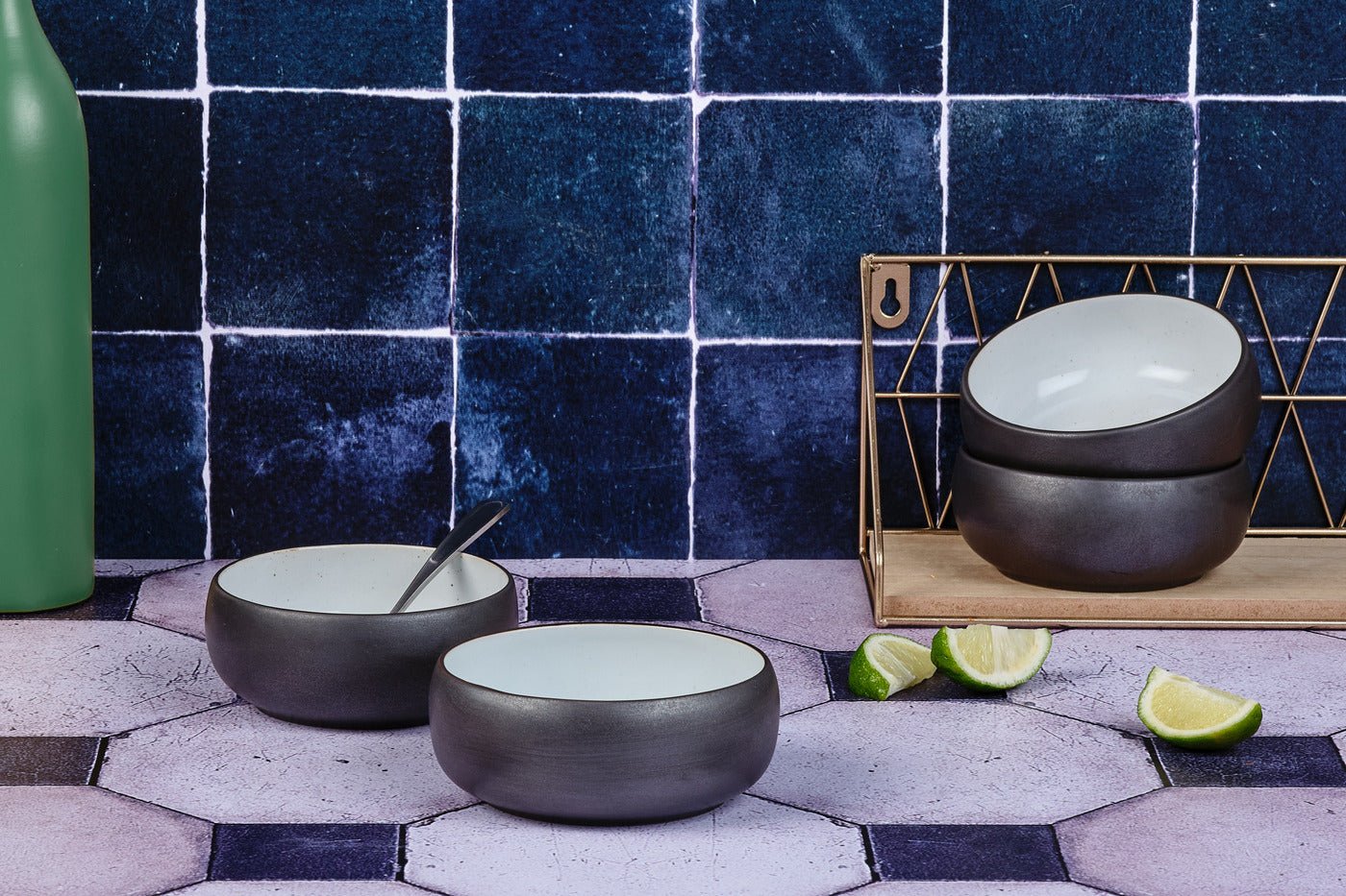 Gourmet bowl ø12cm - 4 pieces - onyx BJORN Black