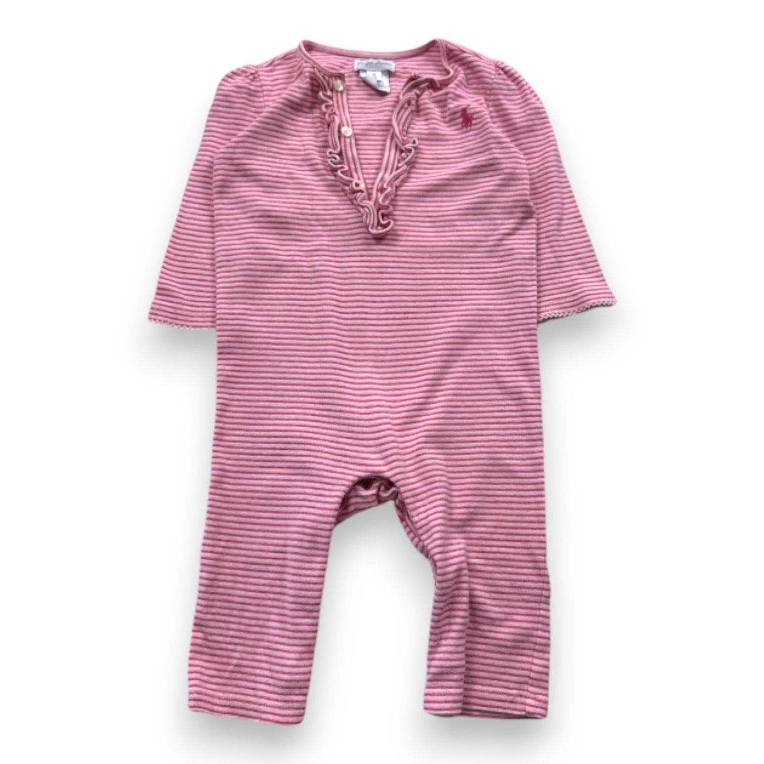 Pink baby romper - 9 months POLO RALPH LAUREN - Seconde Main Pink