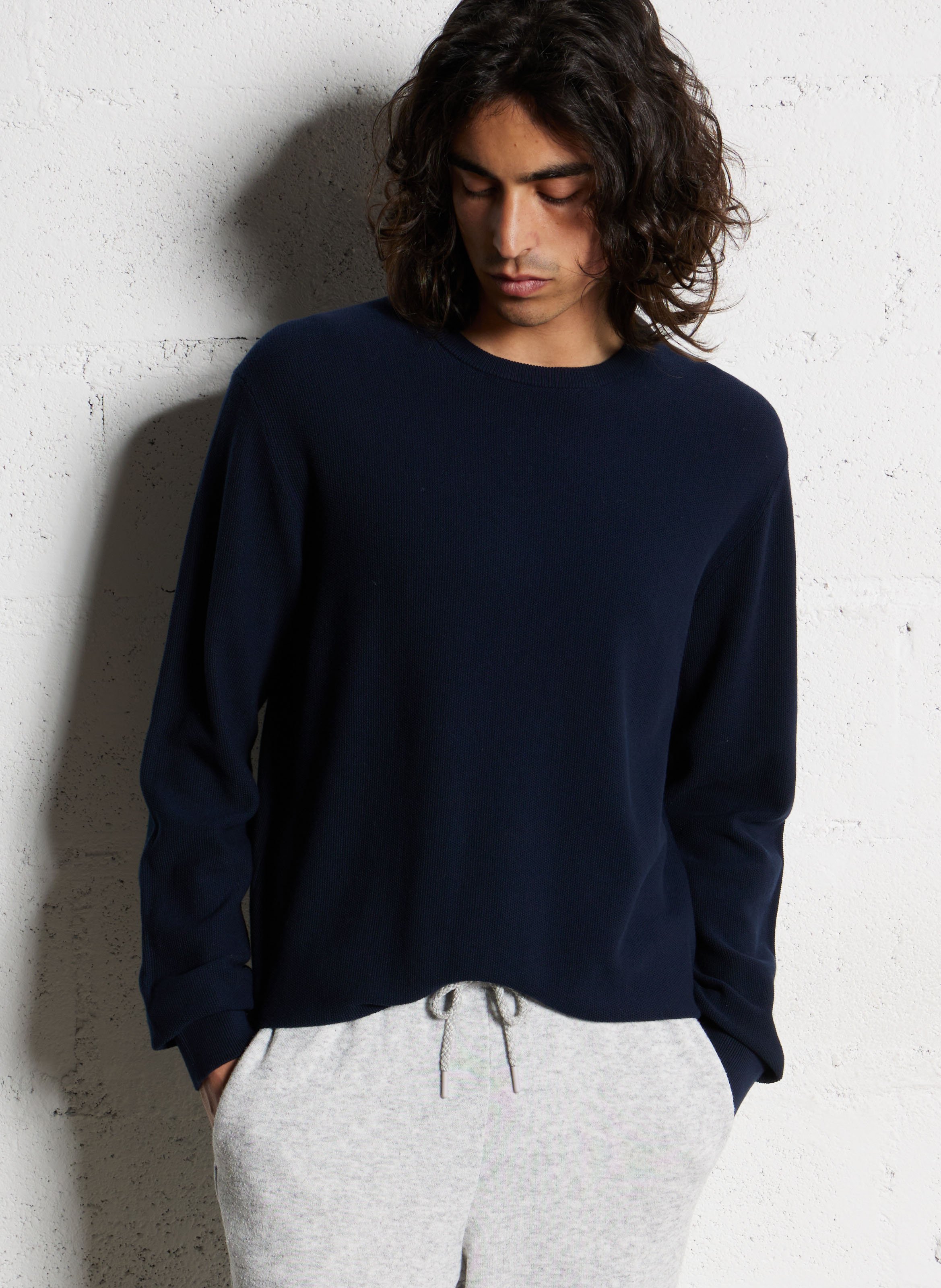 Colour block cotton sweater HARTFORD Blue