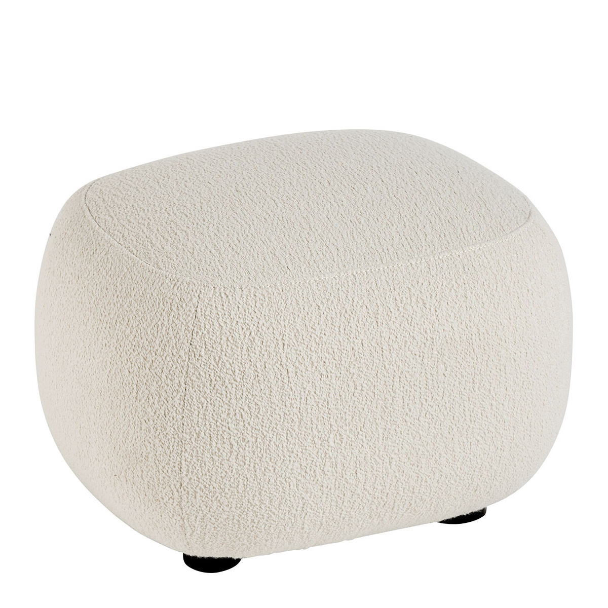 Pouf lisette en bouclette BLANC D'IVOIRE Beige