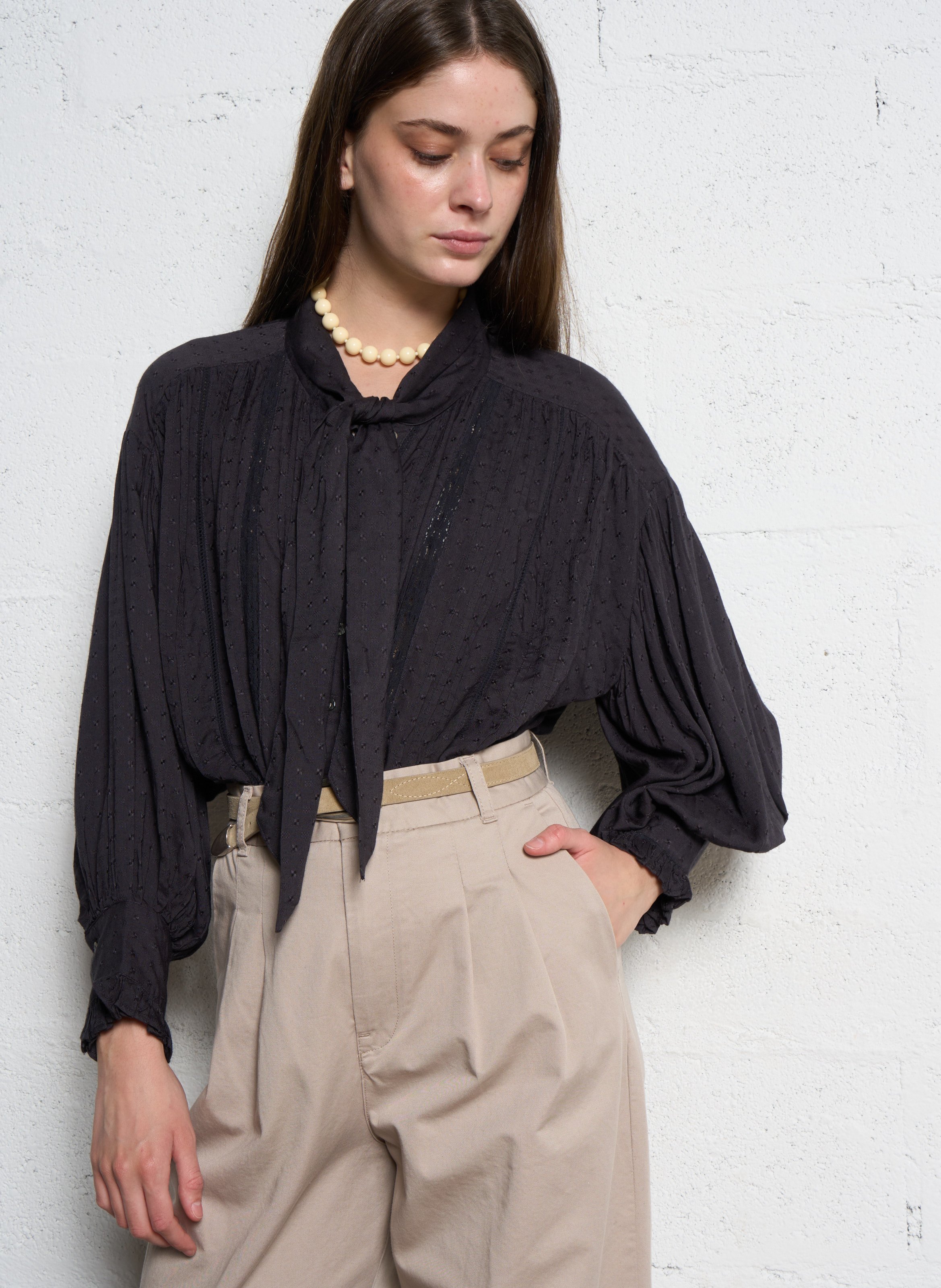 Openwork wool-blend hat MAISON HOTEL Black