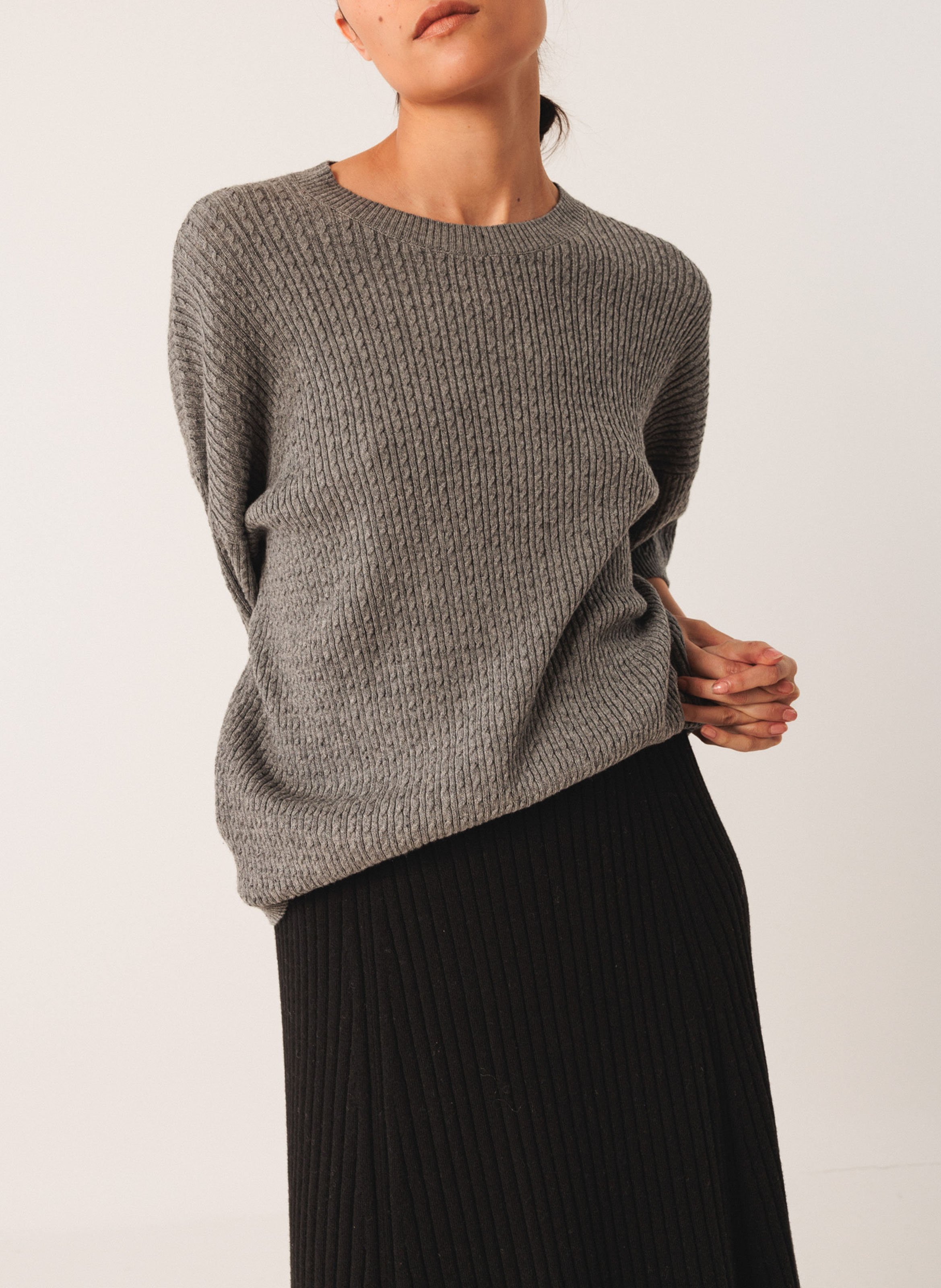 Long wool-blend skirt INDI & COLD Black