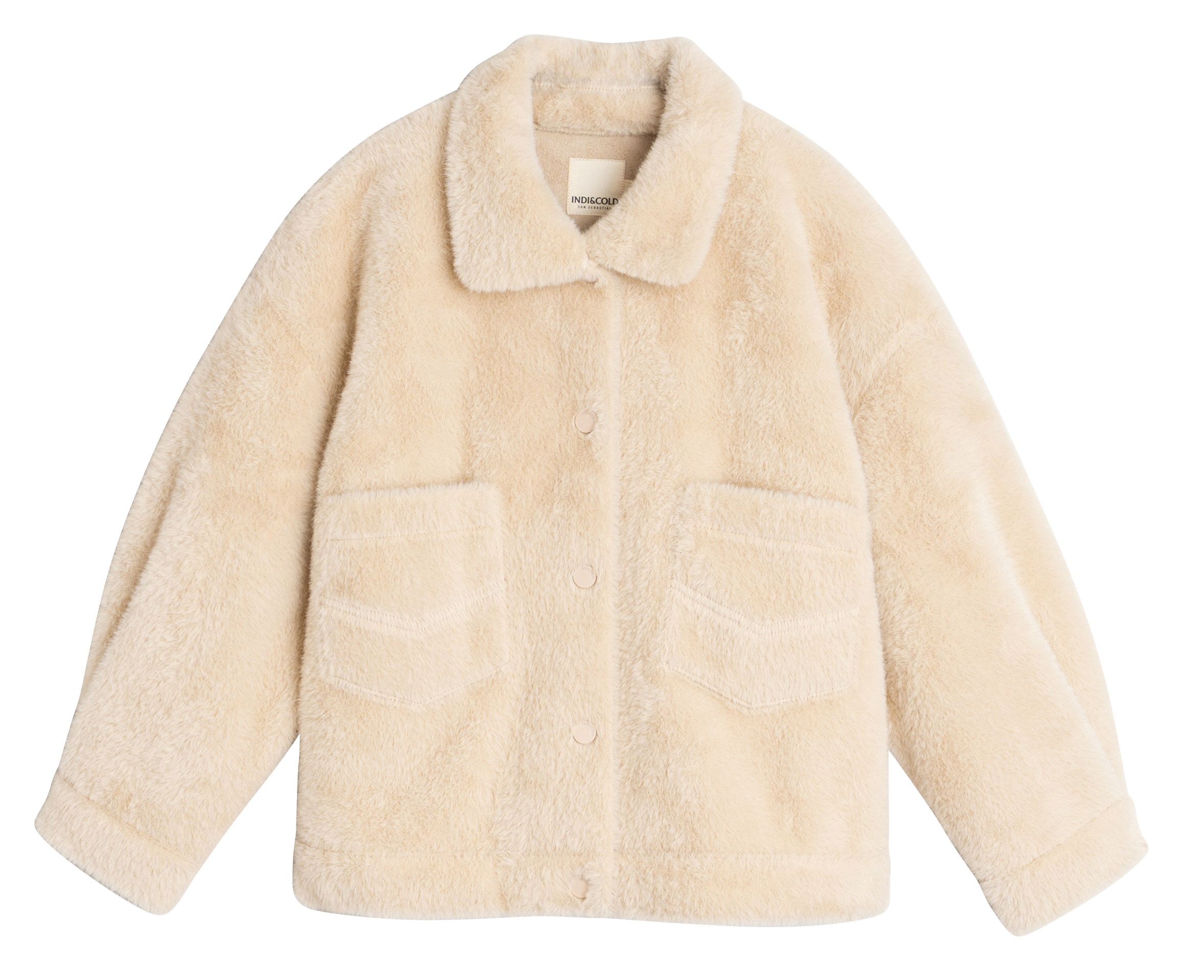 Veste oversize col classique INDI & COLD Beige