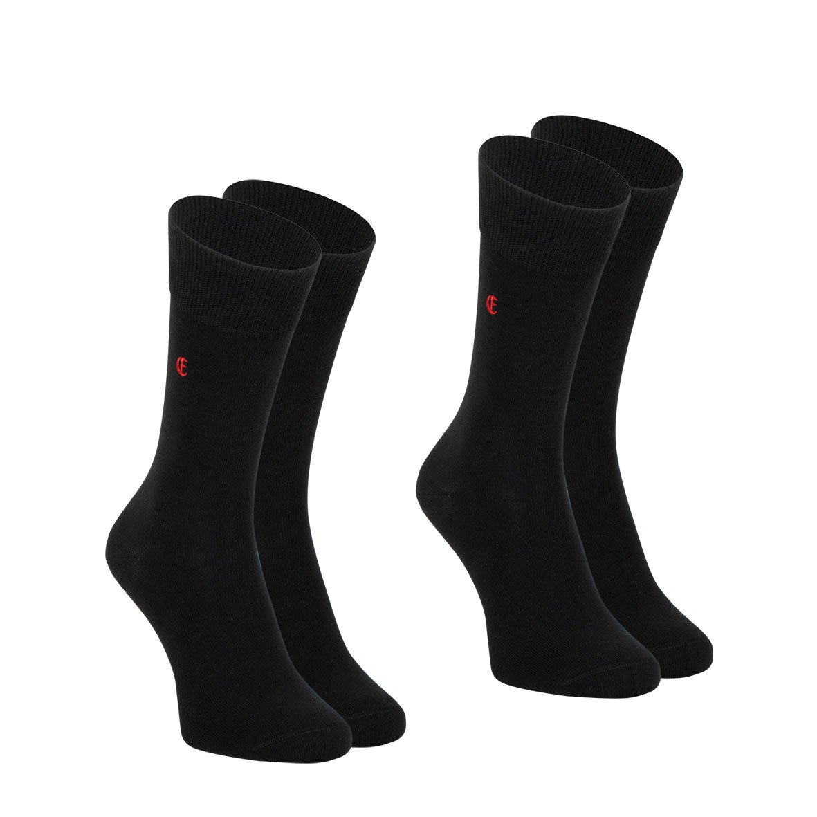 Set of 2 pairs of mid-high essential men's socks in combed cotton by Eminence. EMINENCE Black
