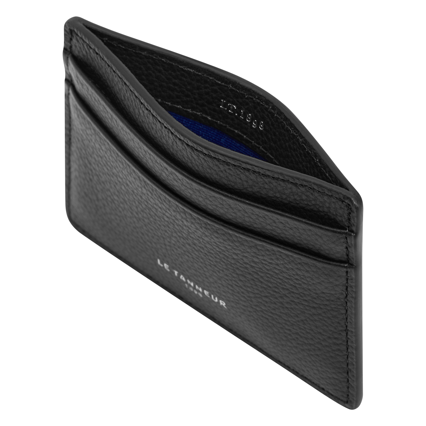 - 100% leather, - 6 cardholder slots, - 1 central compartment, - Size: L10 x H7 cm. LE TANNEUR Black