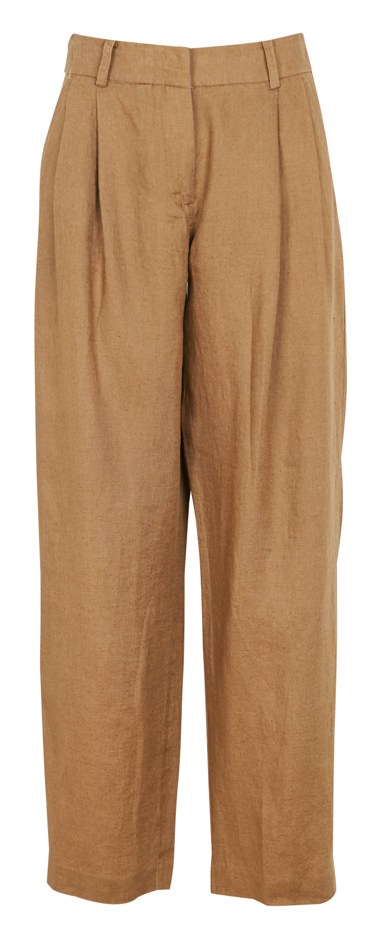 Pantalon taille haute en lin VILA Marron